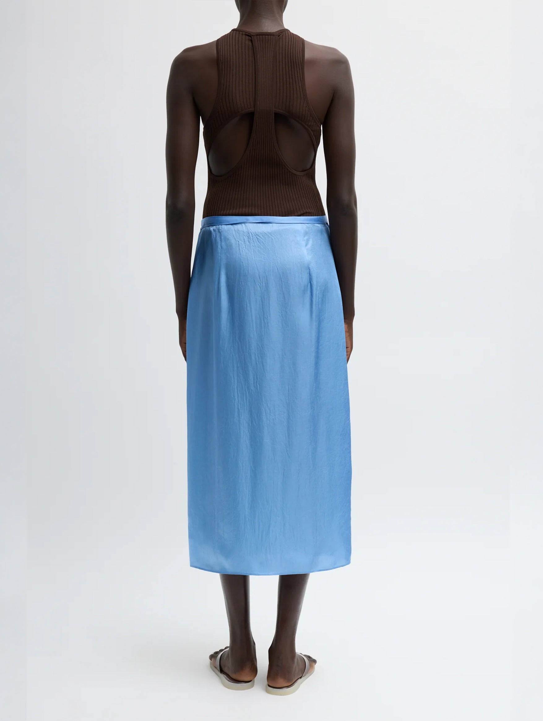 Summer Slip Wrap Skirt in Baby Blue