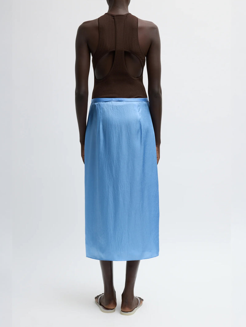 Summer Slip Wrap Skirt in Baby Blue
