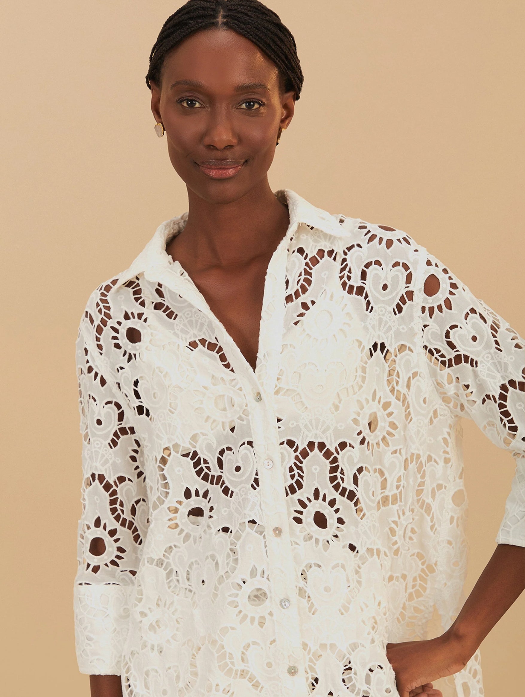 Sun Eyelet Shirt in Off-White