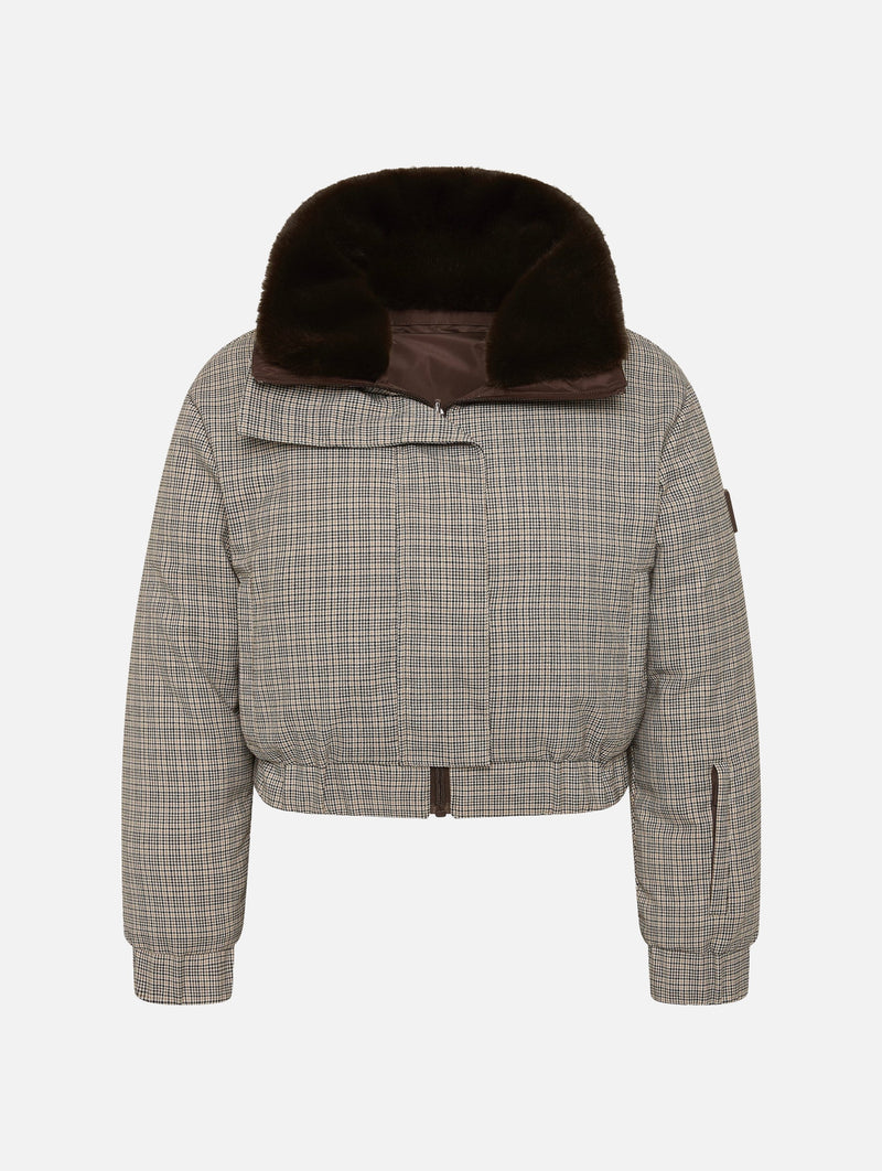 Sahara Reversible Jacket in Houndstooth and Brown