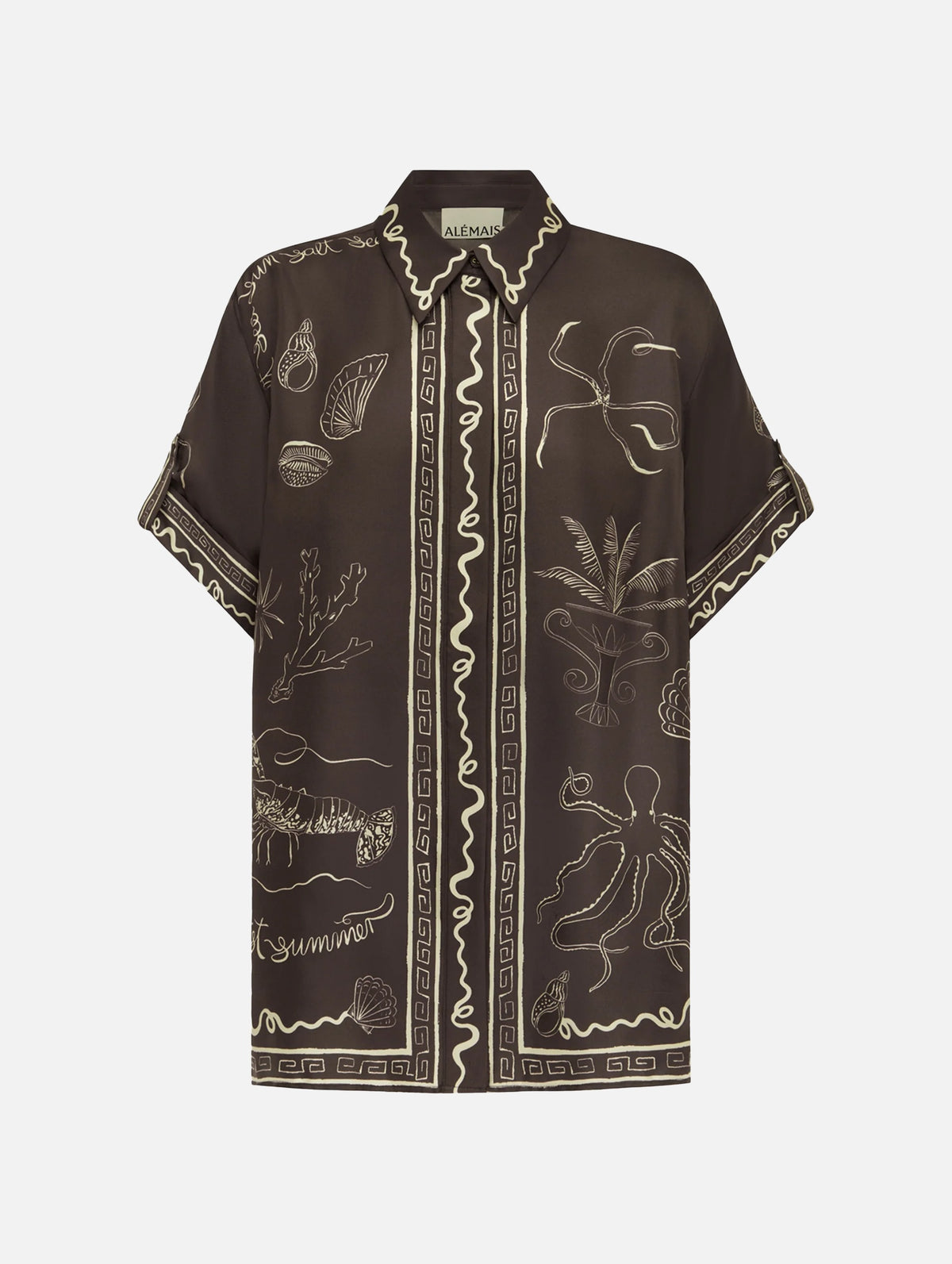 Sammy Silk Shirt in Brown