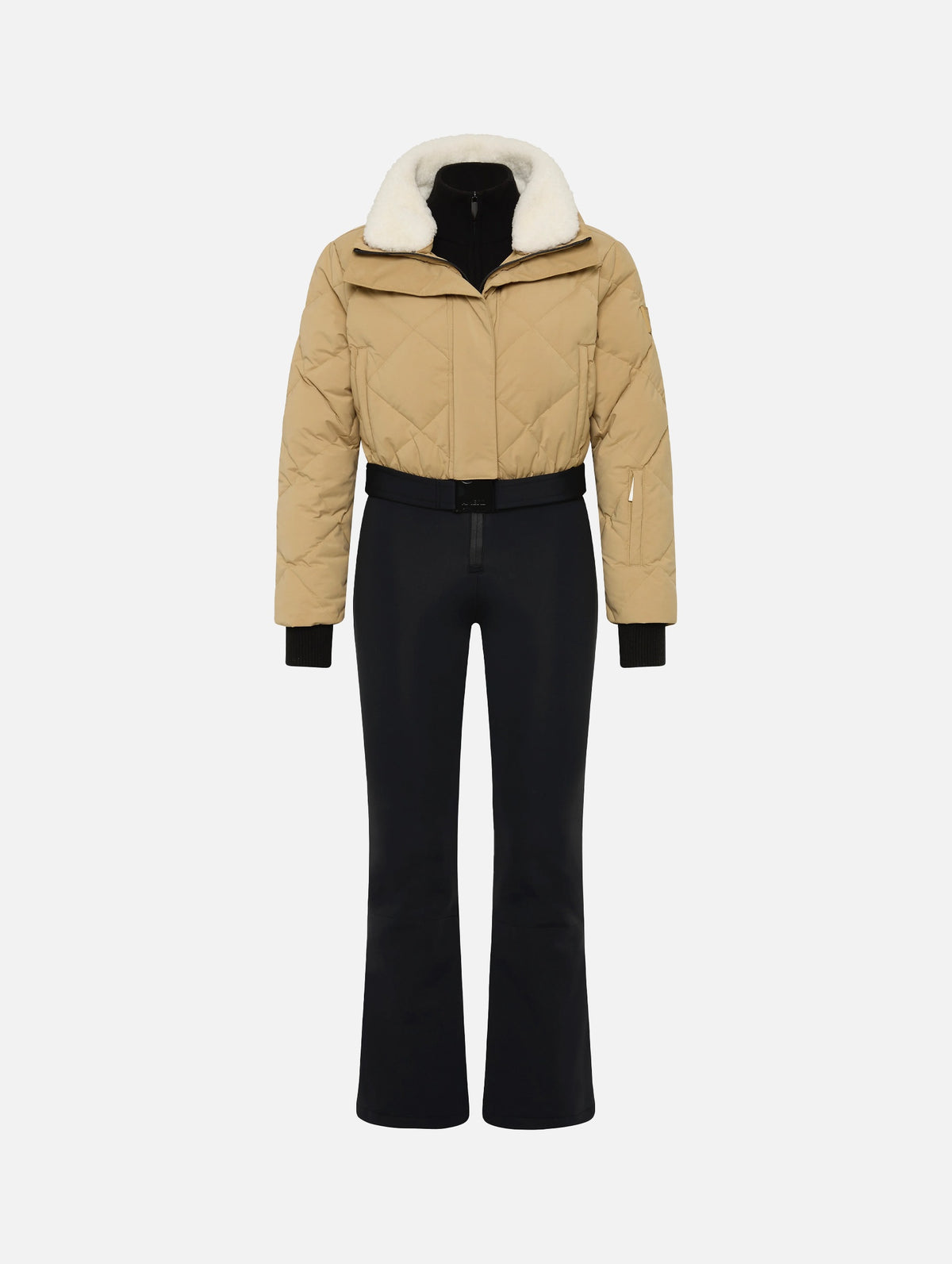 Saskia Ski Suit in Tan and Black