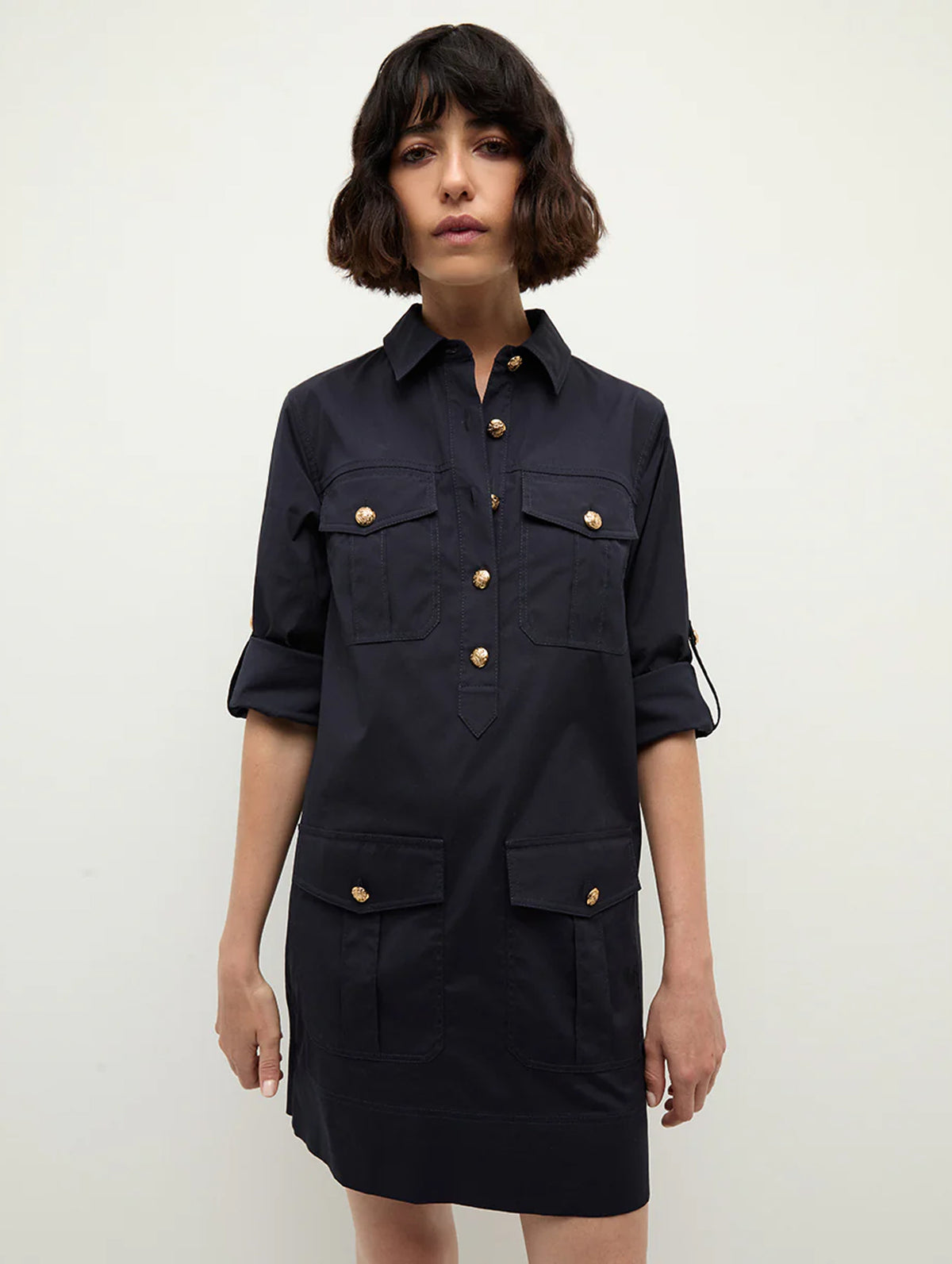 Saude Cargo Dress in Navy