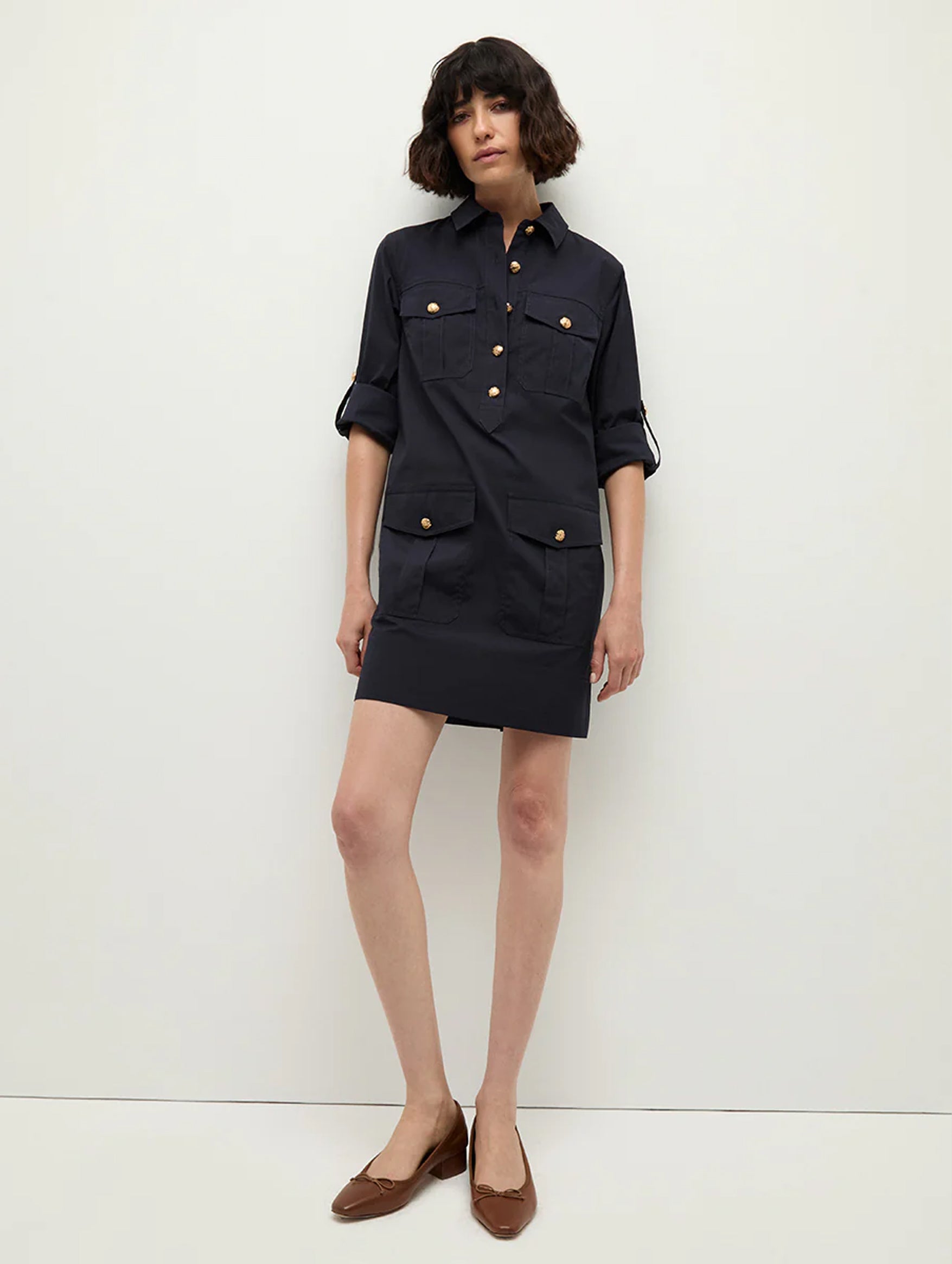 Saude Cargo Dress in Navy