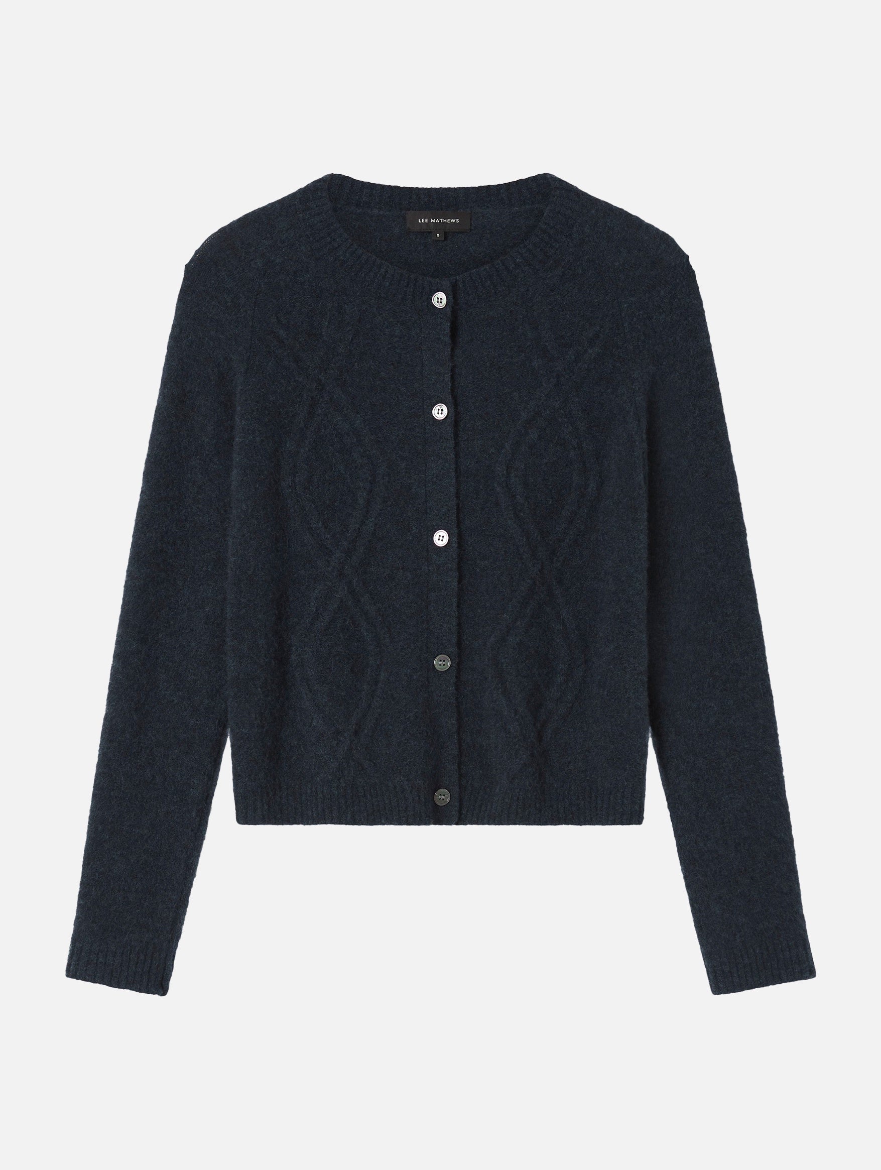 Sawyer Cable Knit Cardigan in Indigo