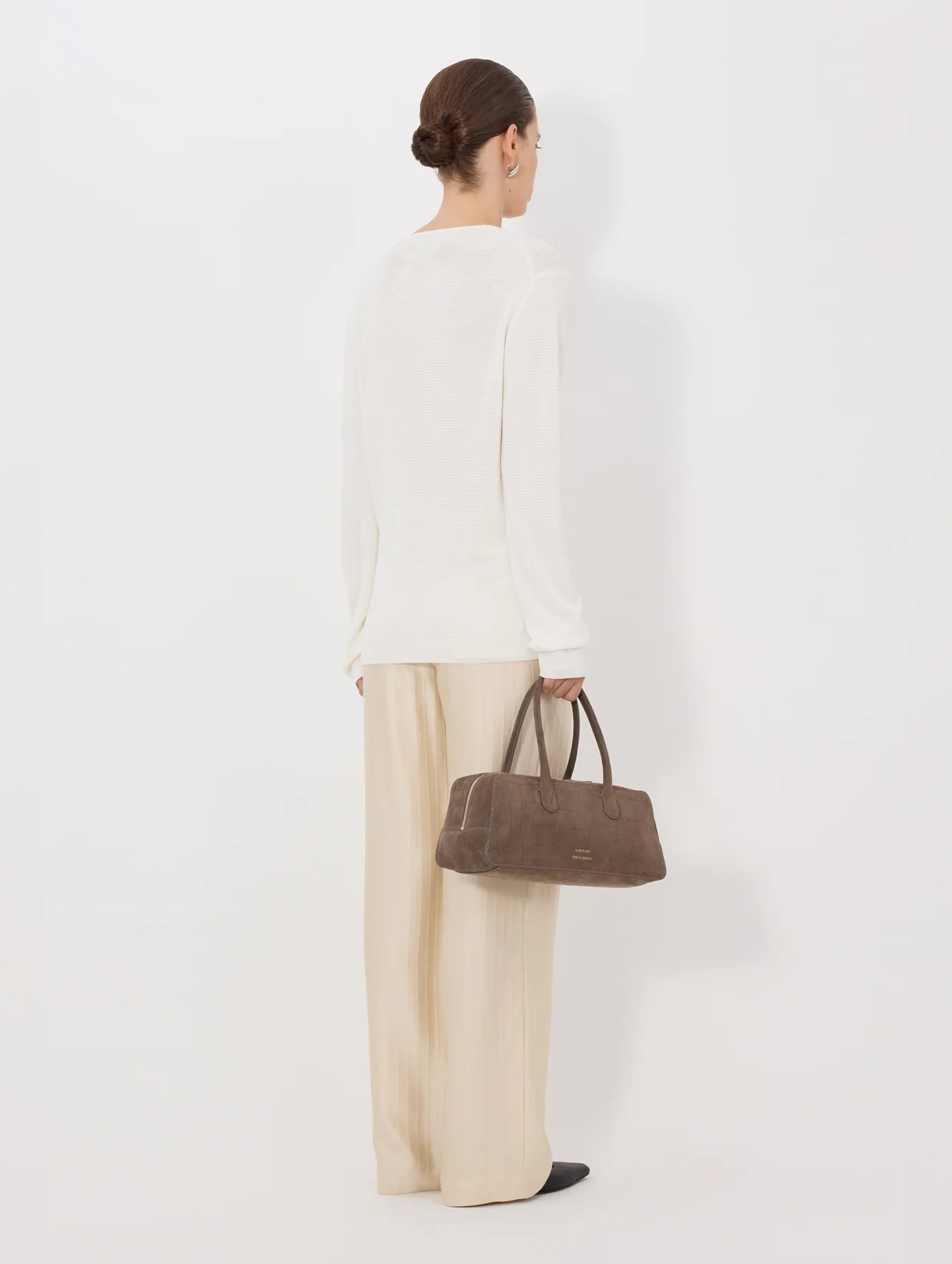 Saya V-neck Sweater in Ivory