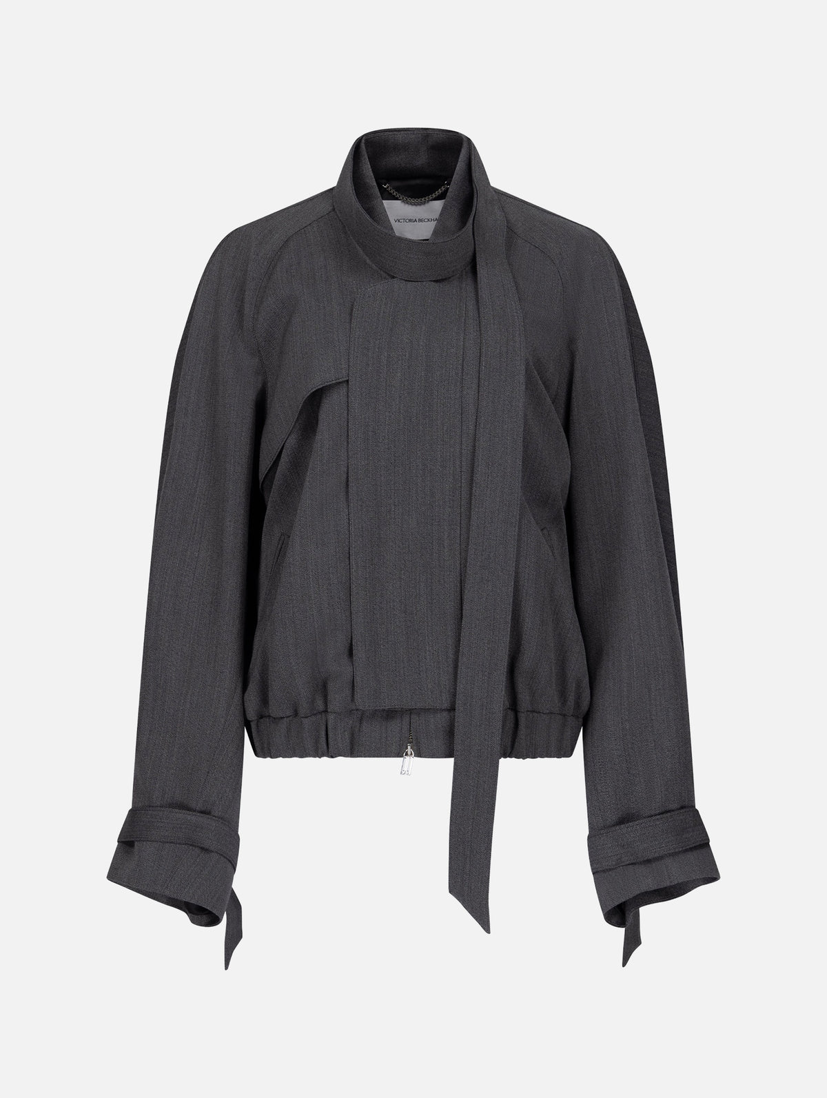 Scarf Bomber Jacket in Ash Melange