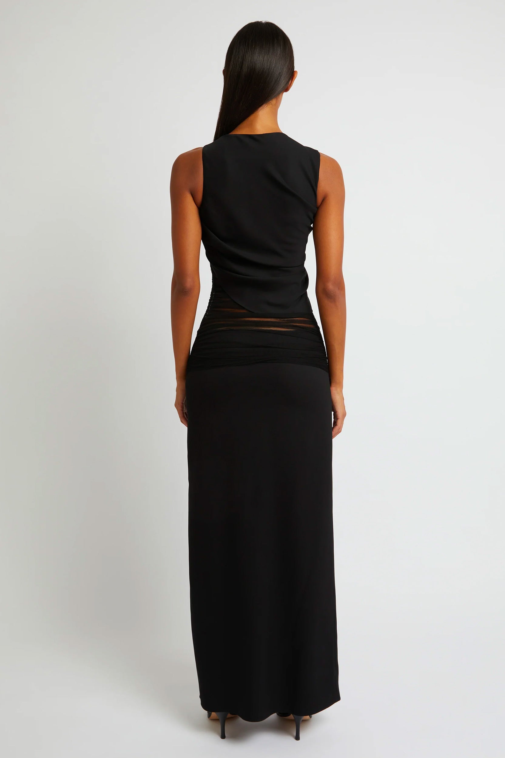 Semblace Tulle Twist Dress in Black