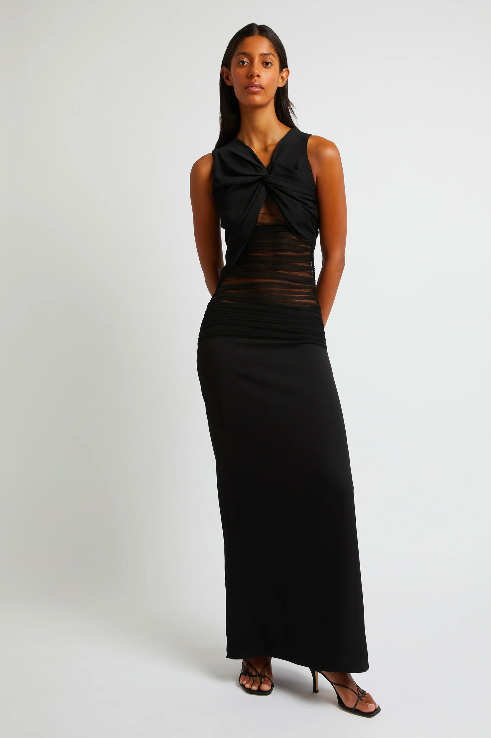 Semblace Tulle Twist Dress in Black