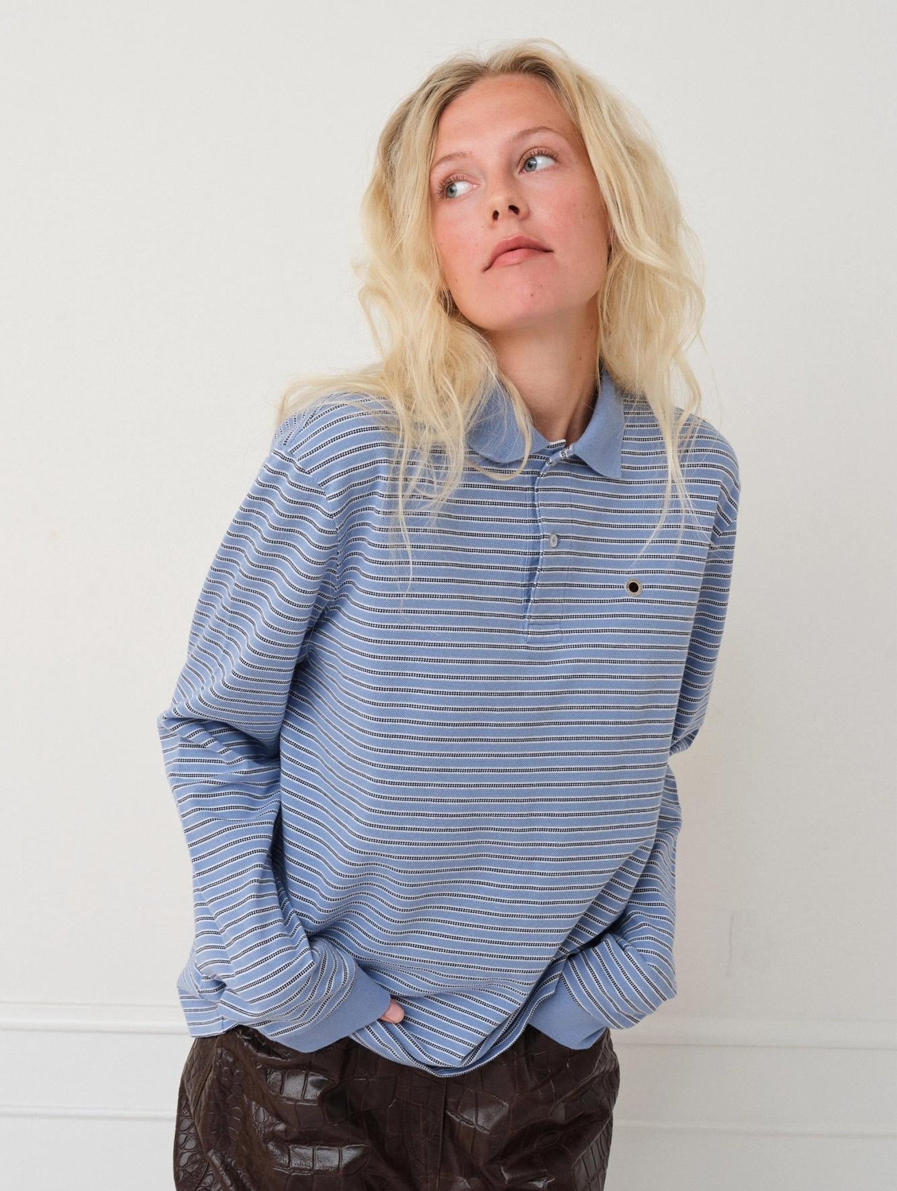 Serena Polo Shirt in Blue Stripe