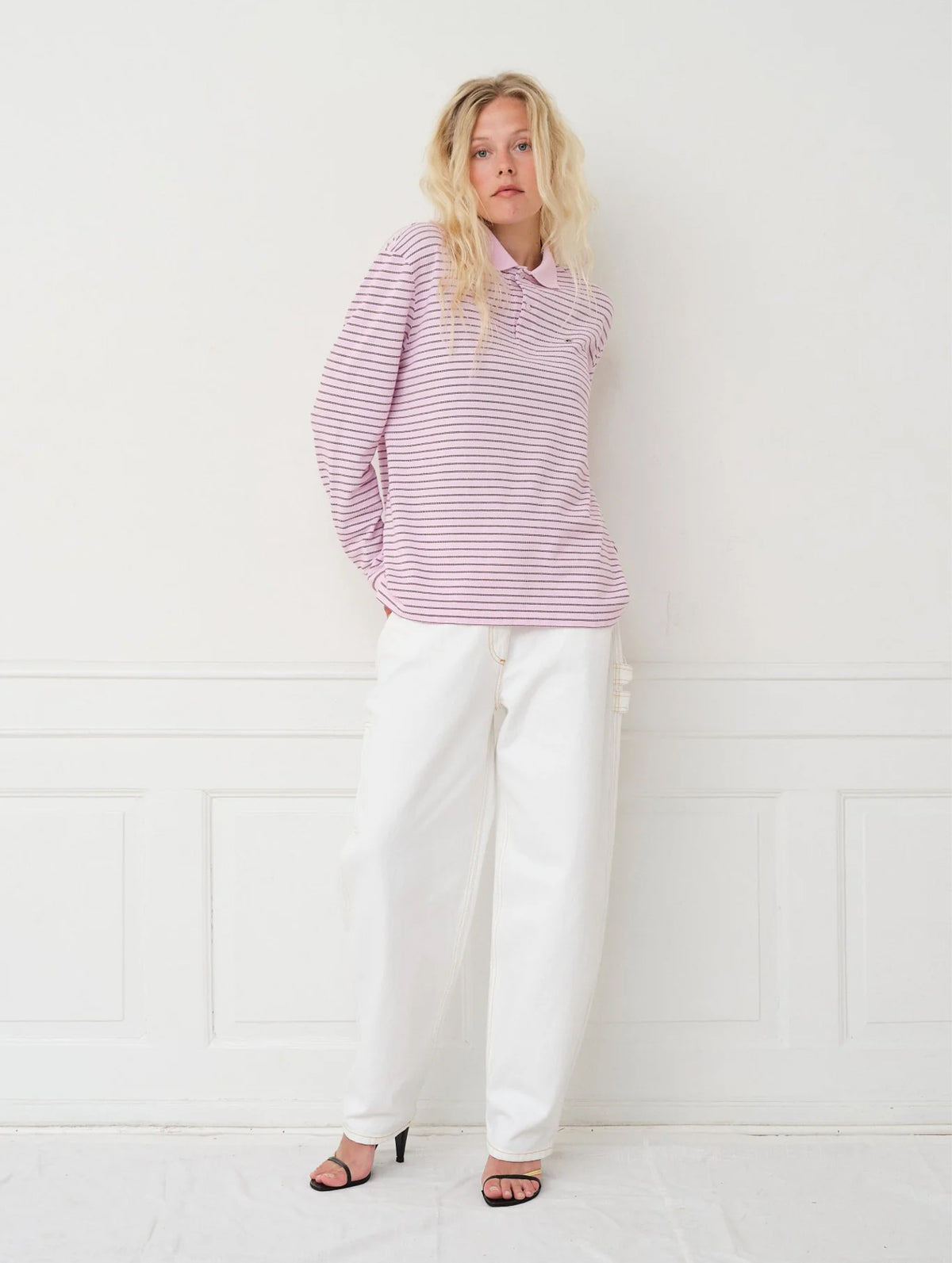 Serena Polo Shirt in Berry Stripe