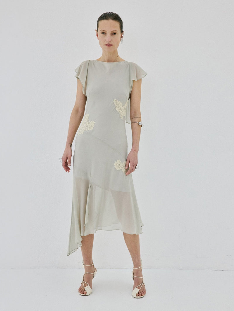 Serene Midi Dress in Stone Beige