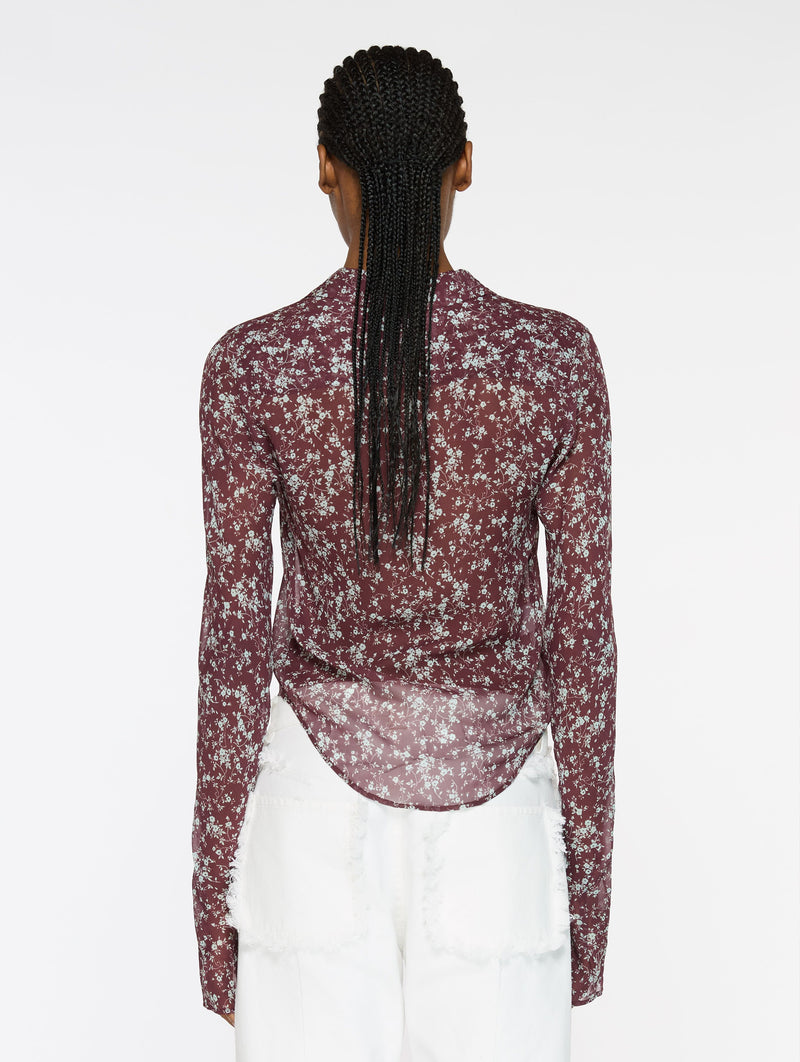 Sheer Silk Shirt in Italian Floral