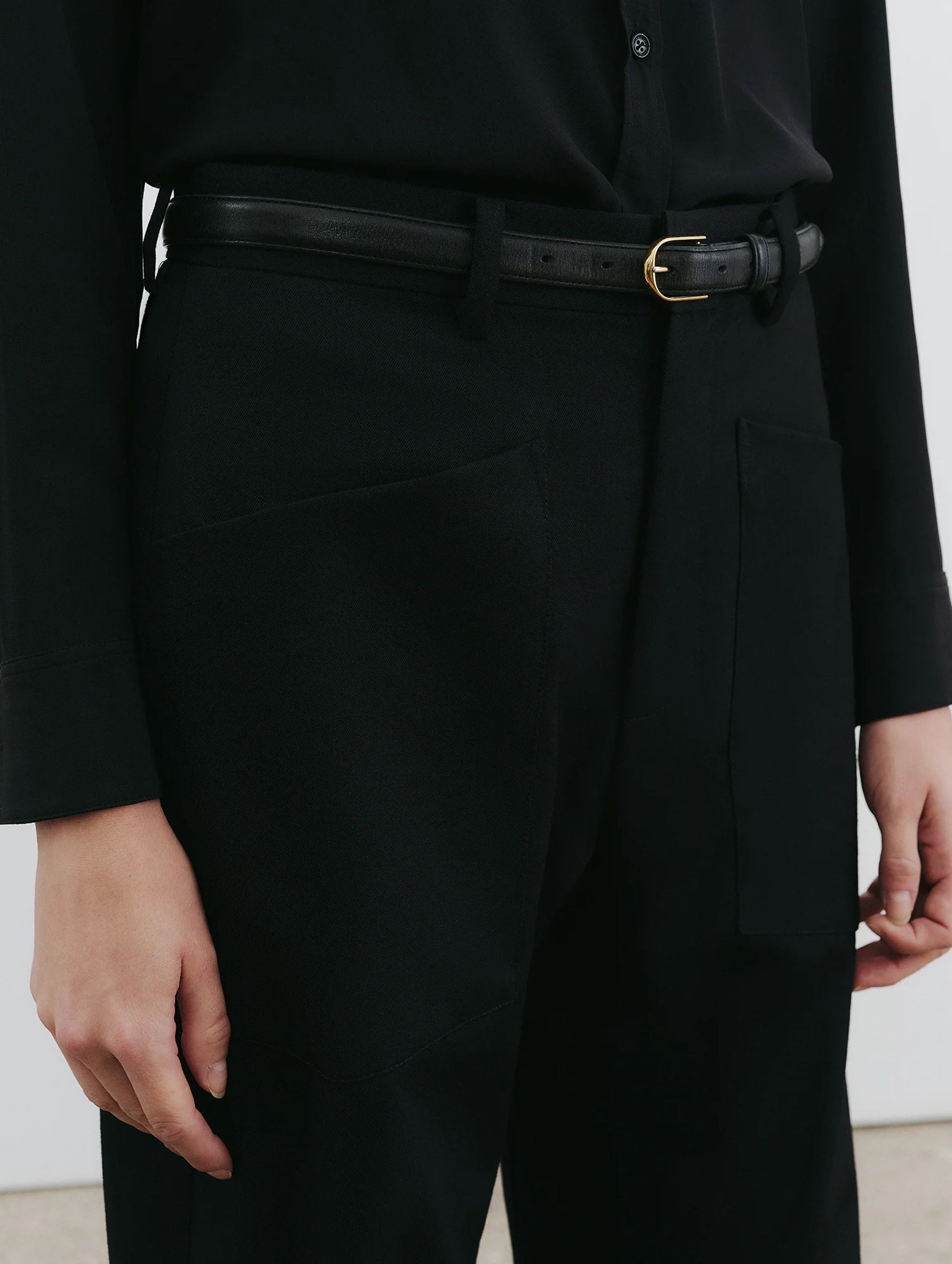 Shon Wool Pant in Black