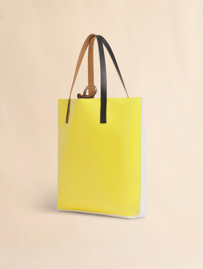 Tribeca Tote in White and Yellow