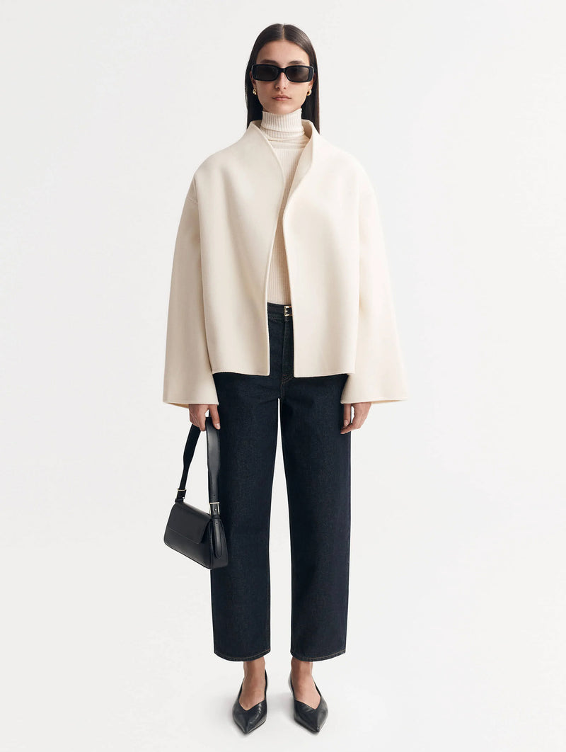 Signature Short Jacket in Feather White