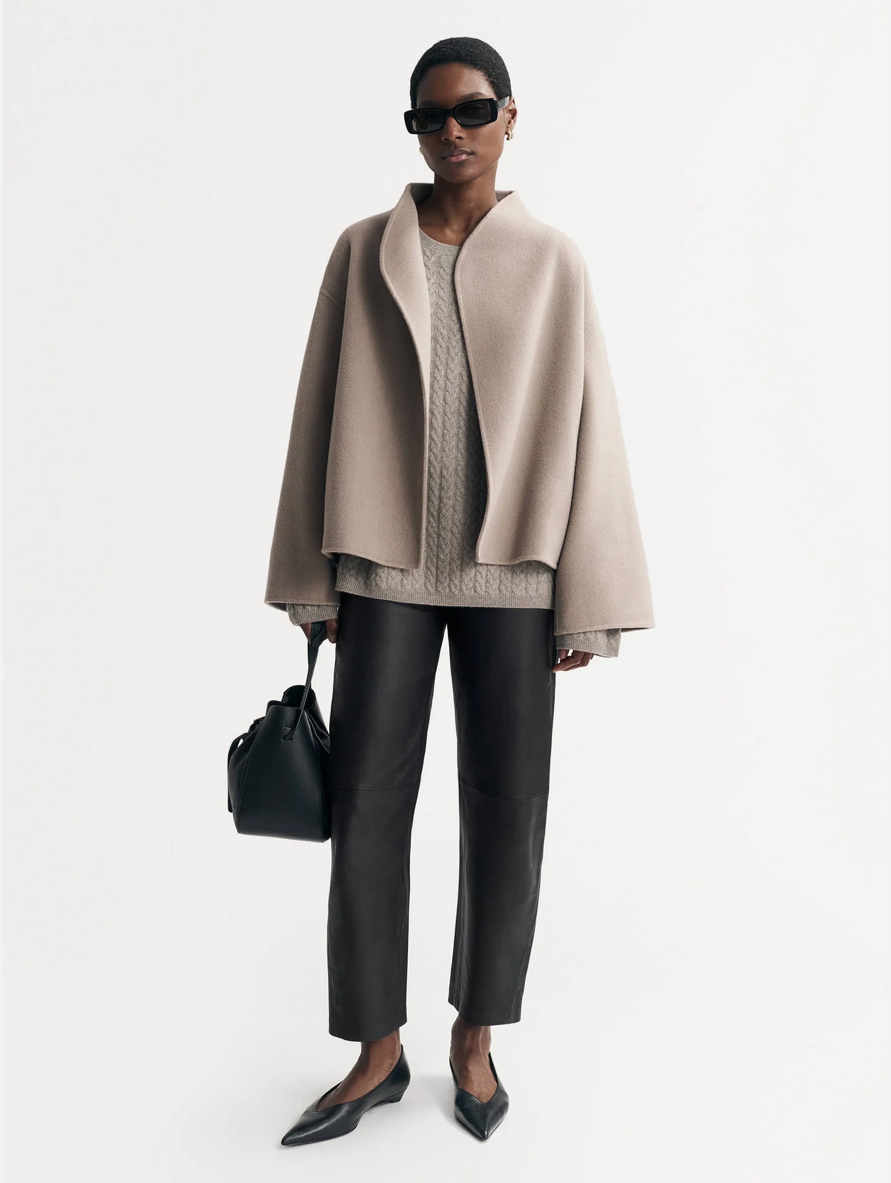 Signature Short Jacket in Dark Sand