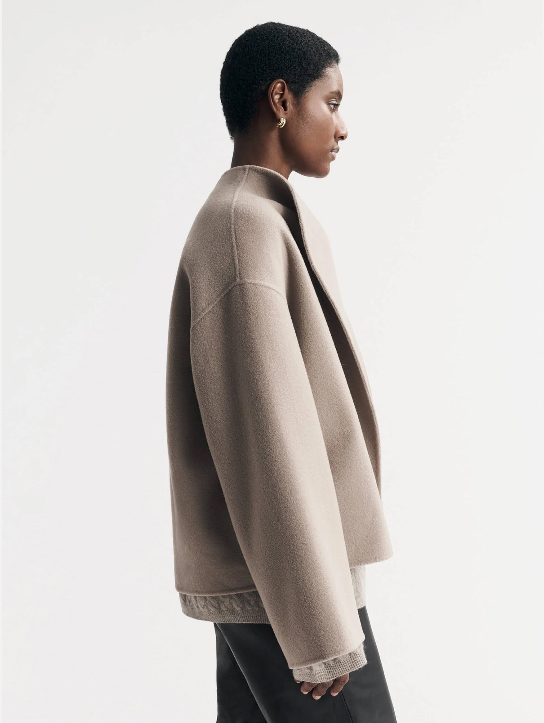 Signature Short Jacket in Dark Sand