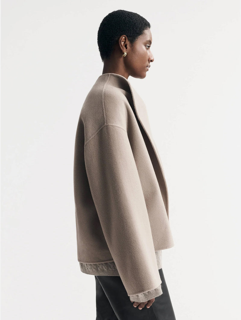 Signature Short Jacket in Dark Sand