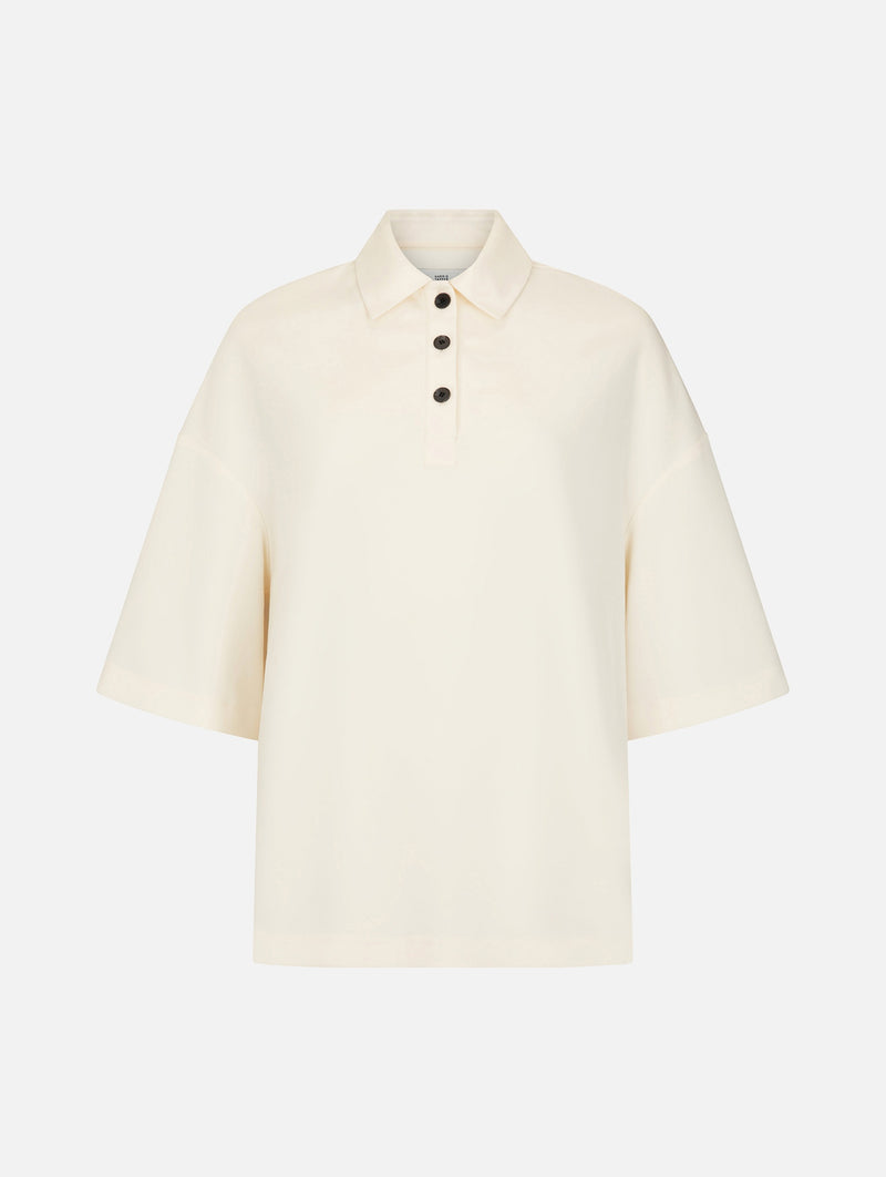 Short Sleeve Orwell Polo in Bone