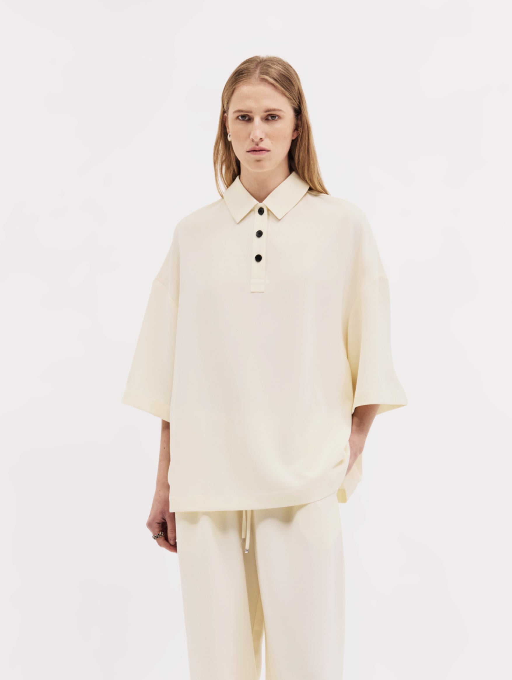 Short Sleeve Orwell Polo in Bone
