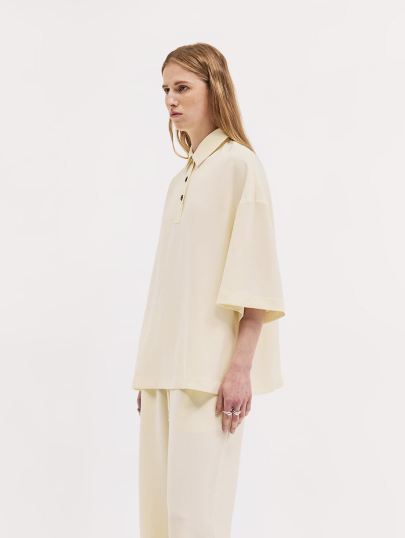Short Sleeve Orwell Polo in Bone