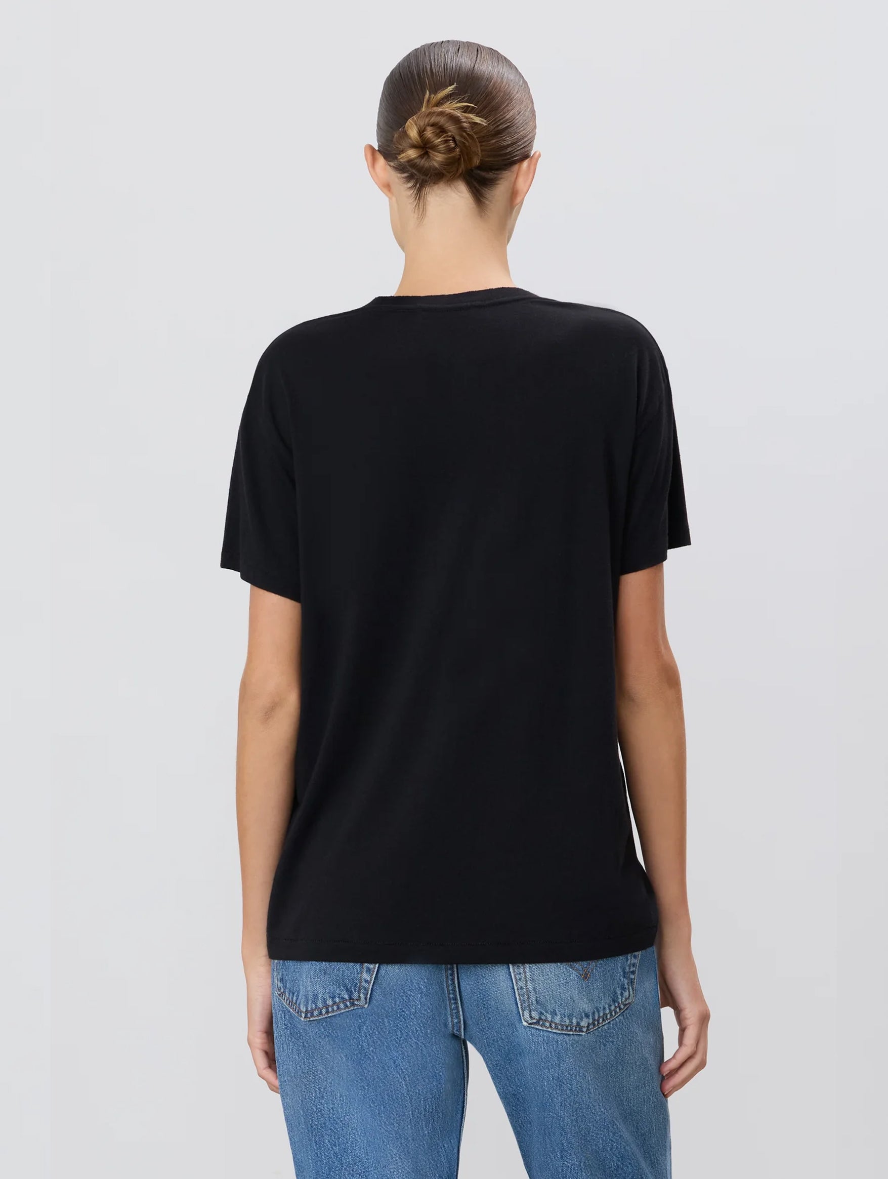 Short Sleeve Boyfriend T-Shirt in Black