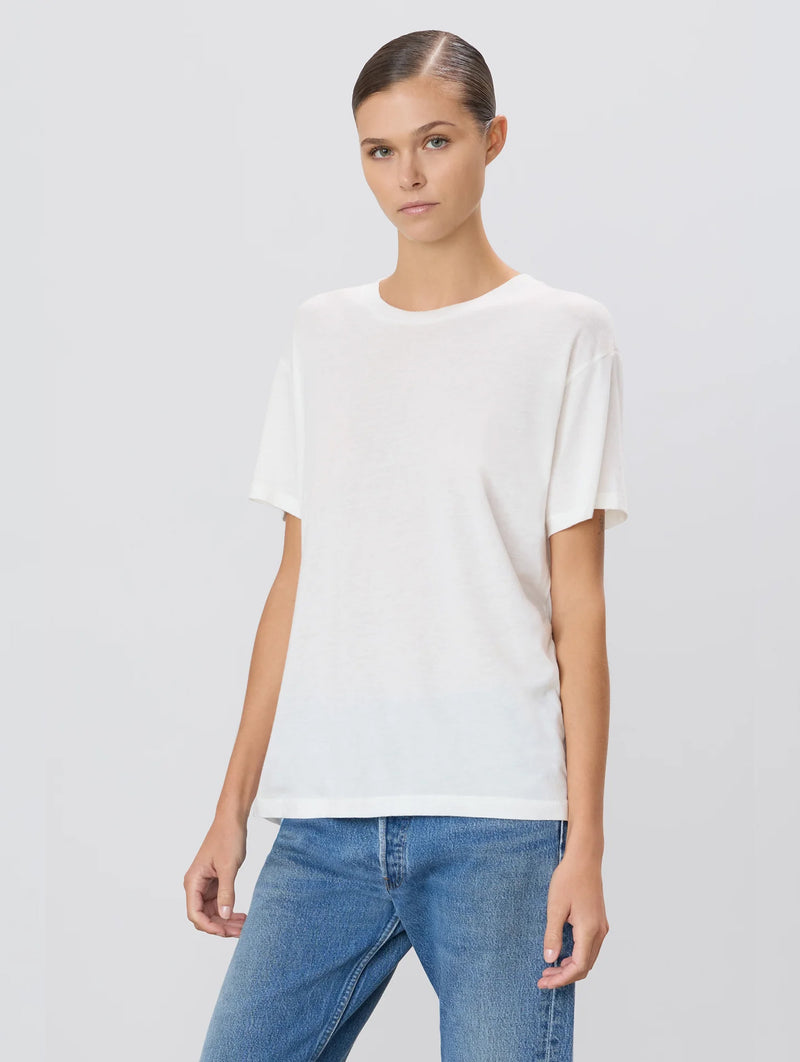 Short Sleeve Boyfriend T-Shirt in Ivory