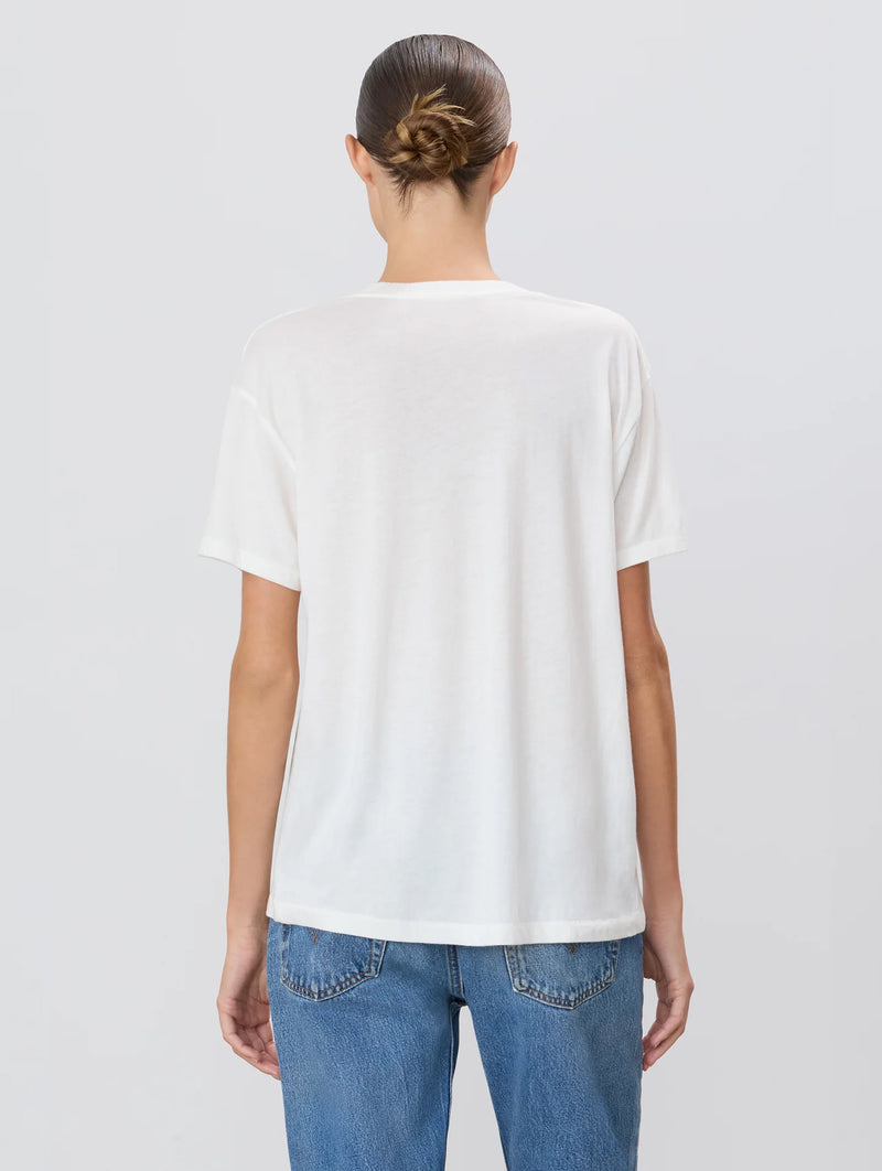 Short Sleeve Boyfriend T-Shirt in Ivory