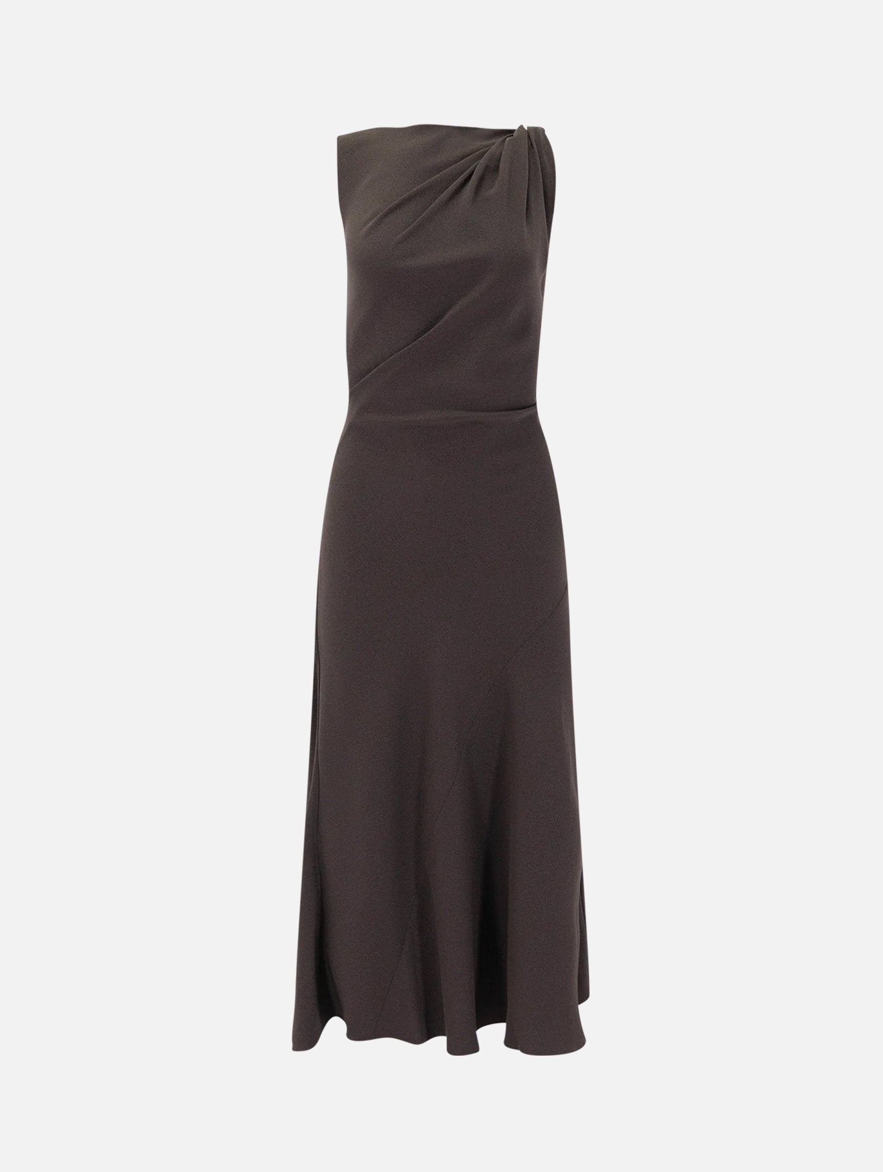 Shoulder Twist Dress in Cacao