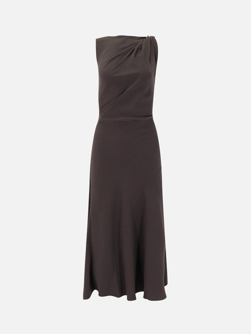 Shoulder Twist Dress in Cacao