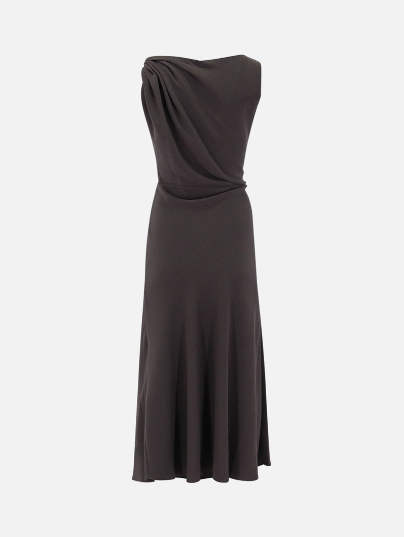 Shoulder Twist Dress in Cacao