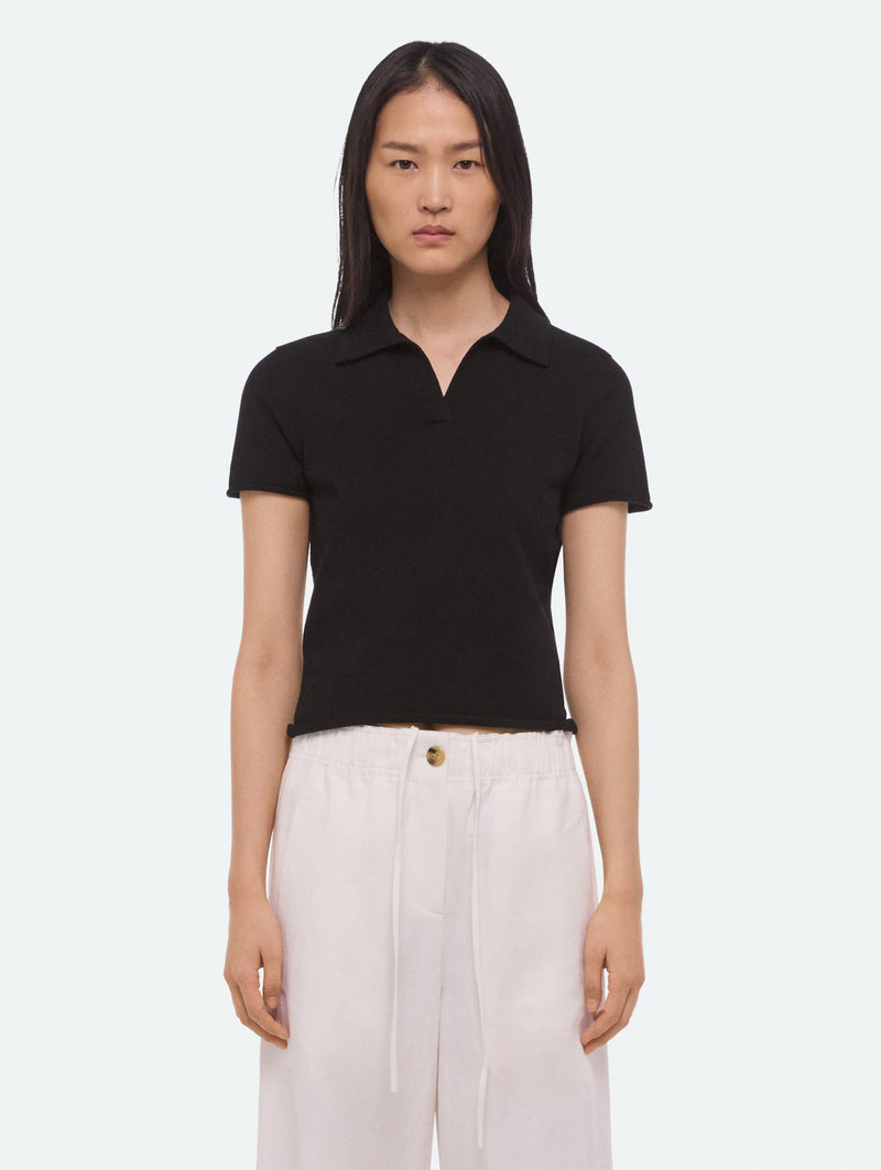 Shrunken Polo in Black