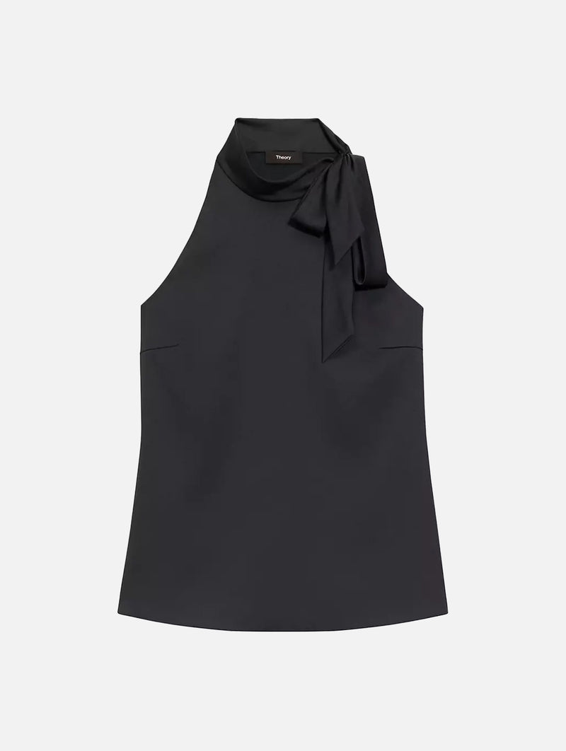 Side Tie Halter Top in Black