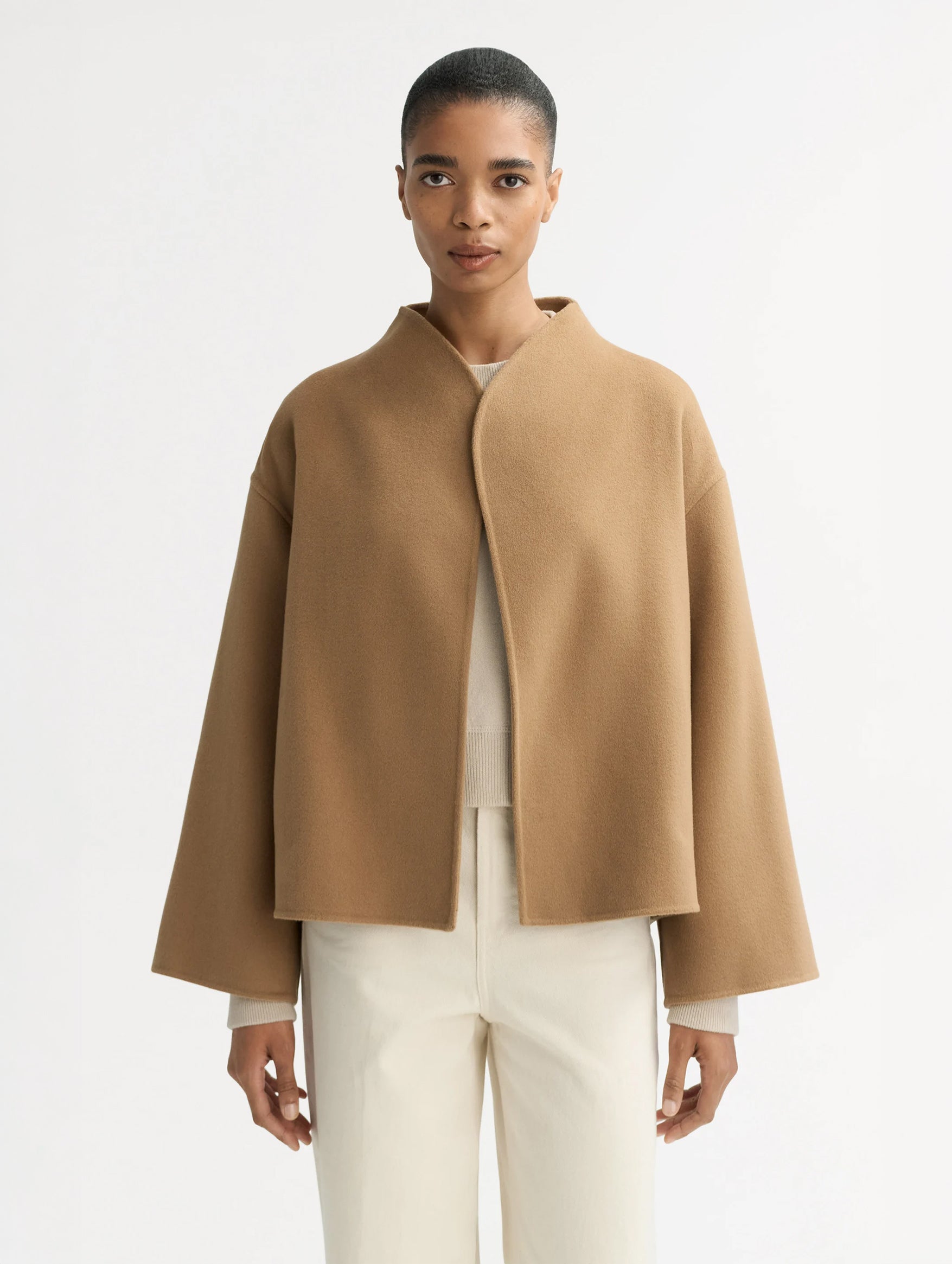 Signature Short Jacket in Camel
