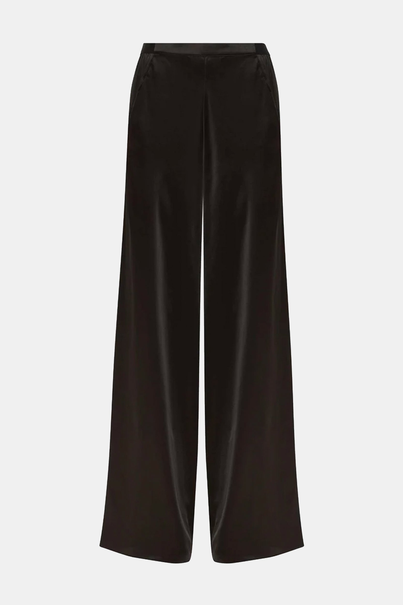 Silk Bias Trouser in Black