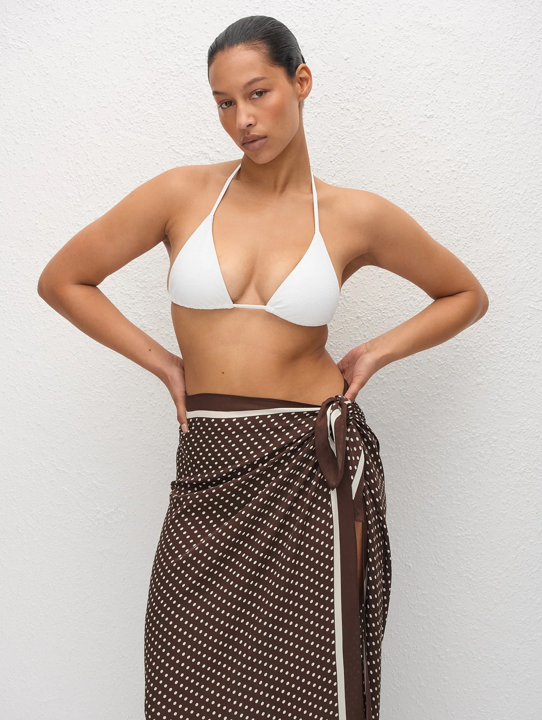 Silk Sarong in Polka Dot Chocolate
