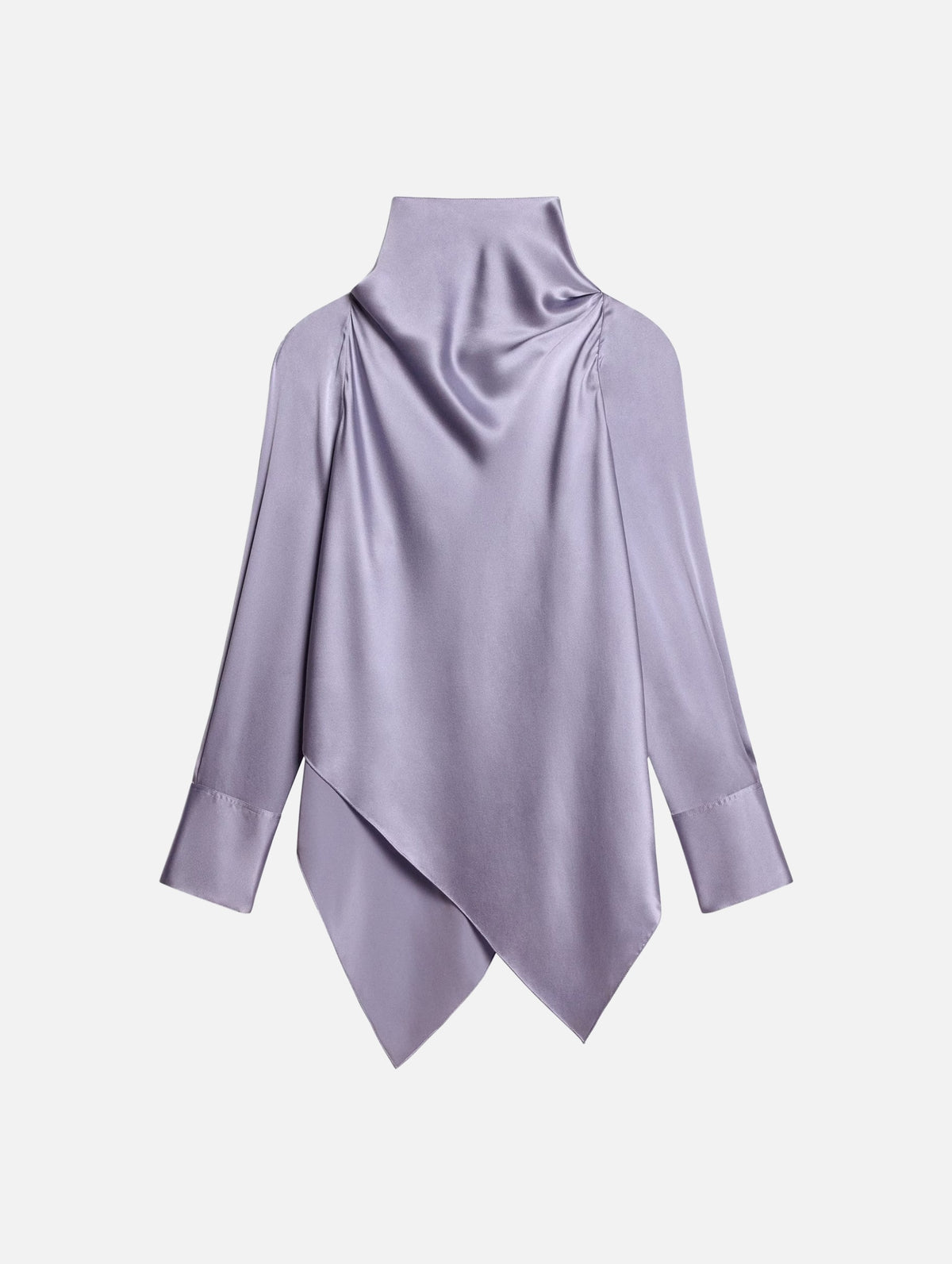 Silk Tie Neck Top in Aleutian
