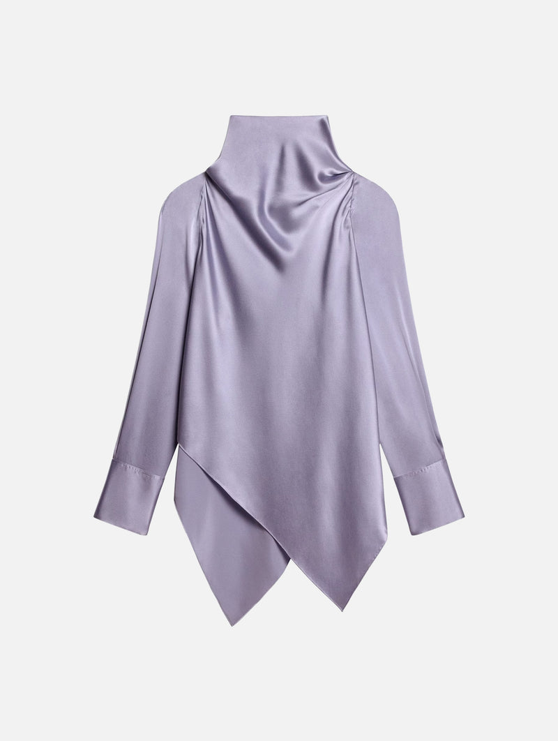 Silk Tie Neck Top in Aleutian