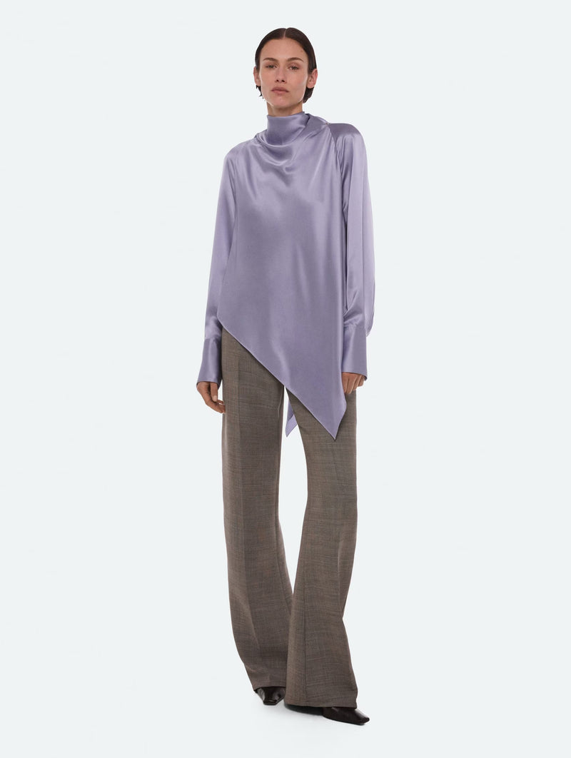 Silk Tie Neck Top in Aleutian