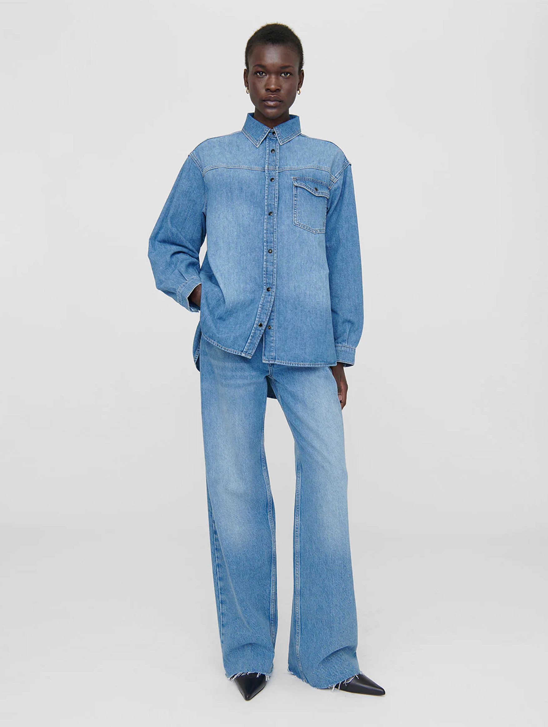 Simon Denim Shirt in Panama Blue