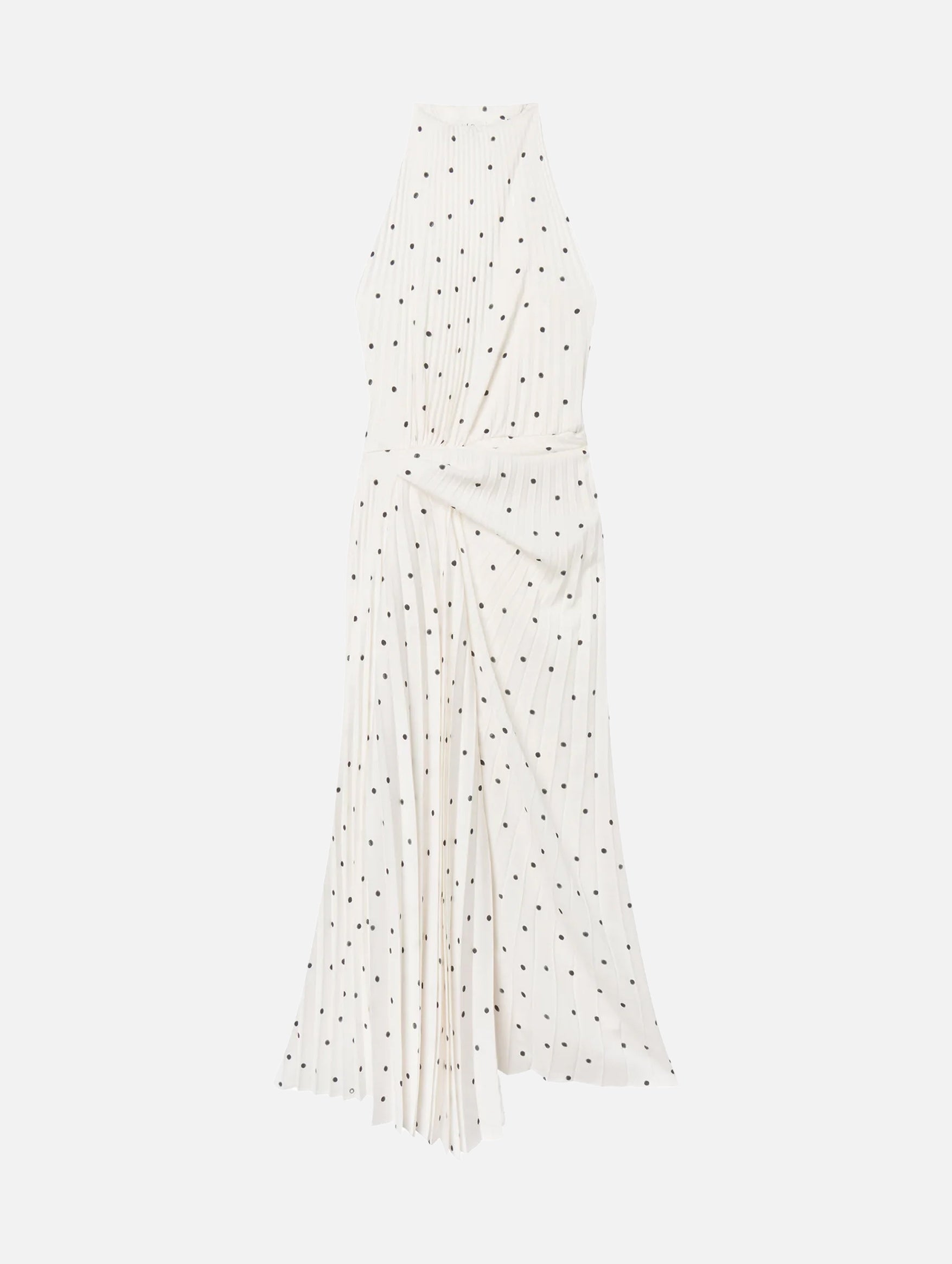 Simona Pleated Dress in Cream and Black