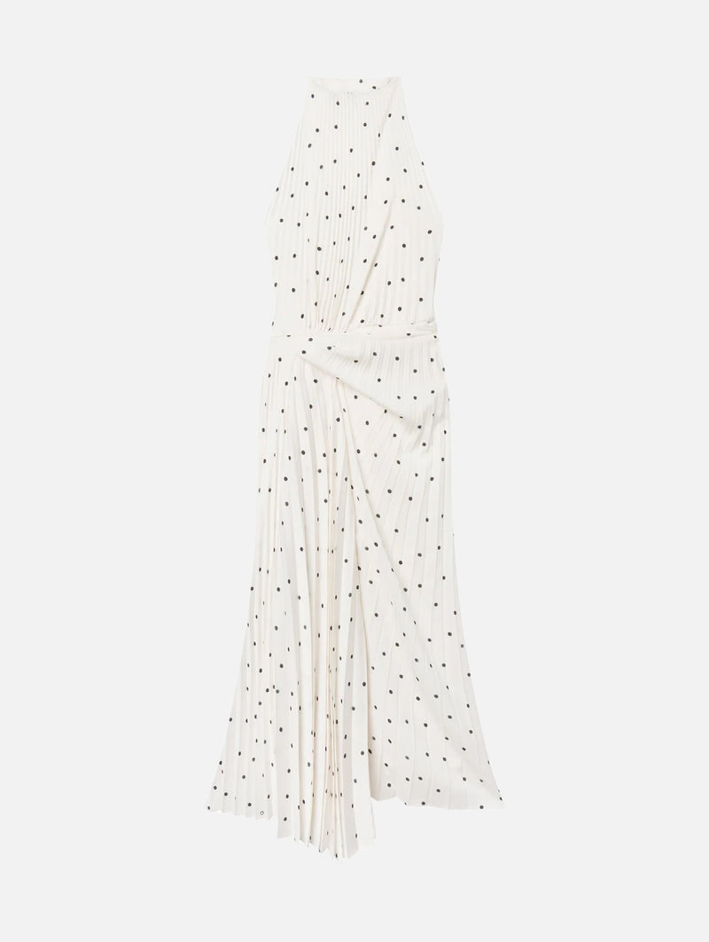 Simona Pleated Dress in Cream and Black