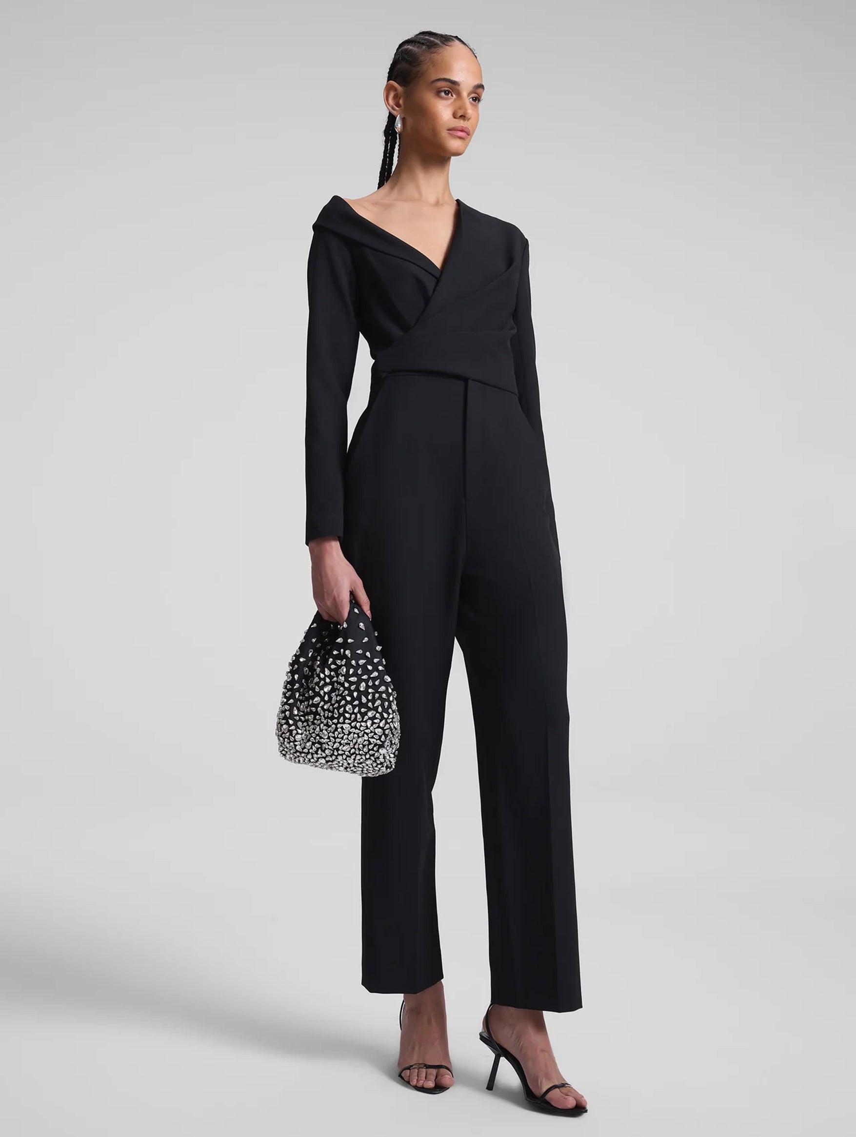 Skyla Asymmetric Jumpsuit in Black