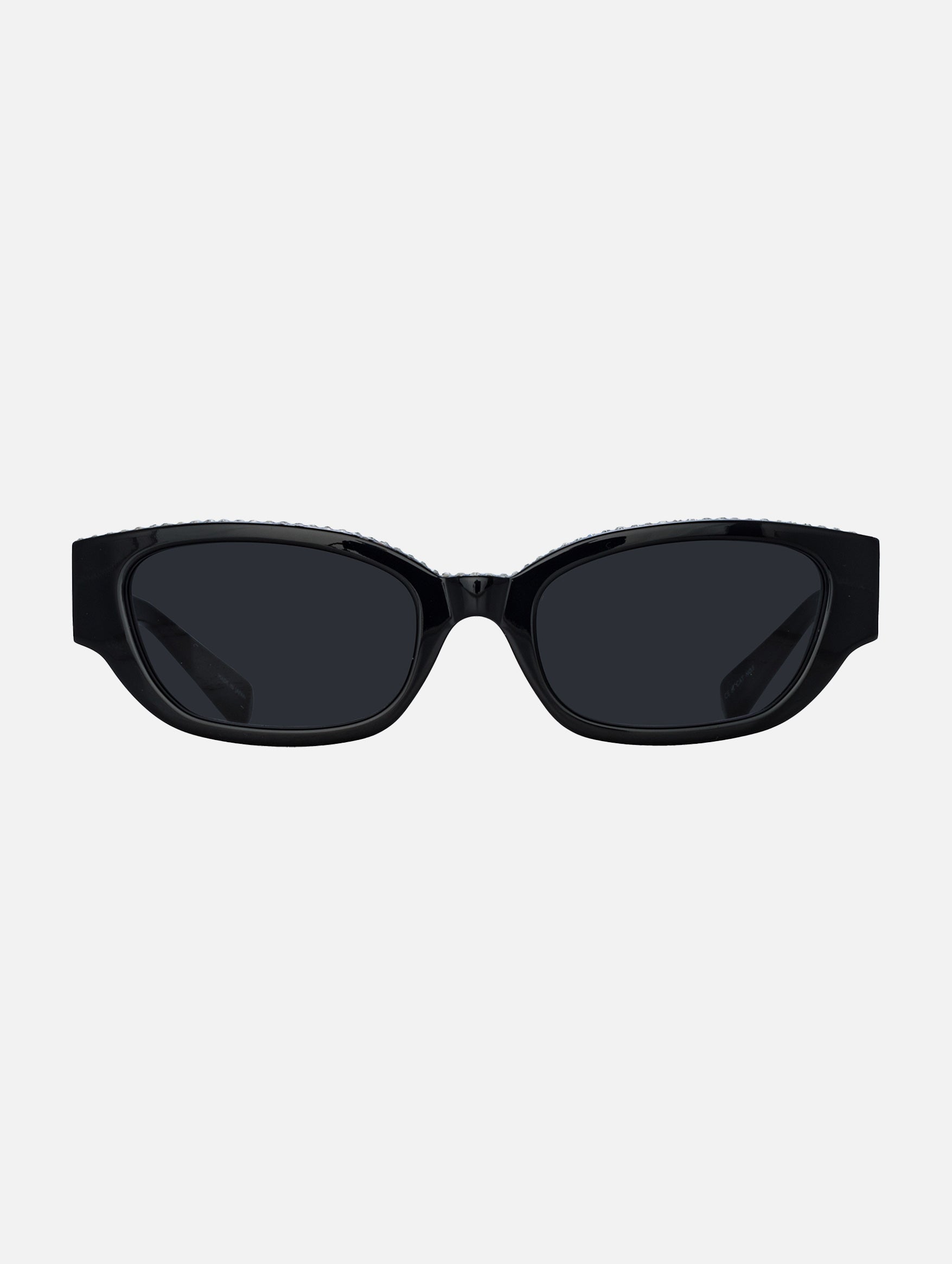 'I need a holiday' Sunglasses in Black Crystals