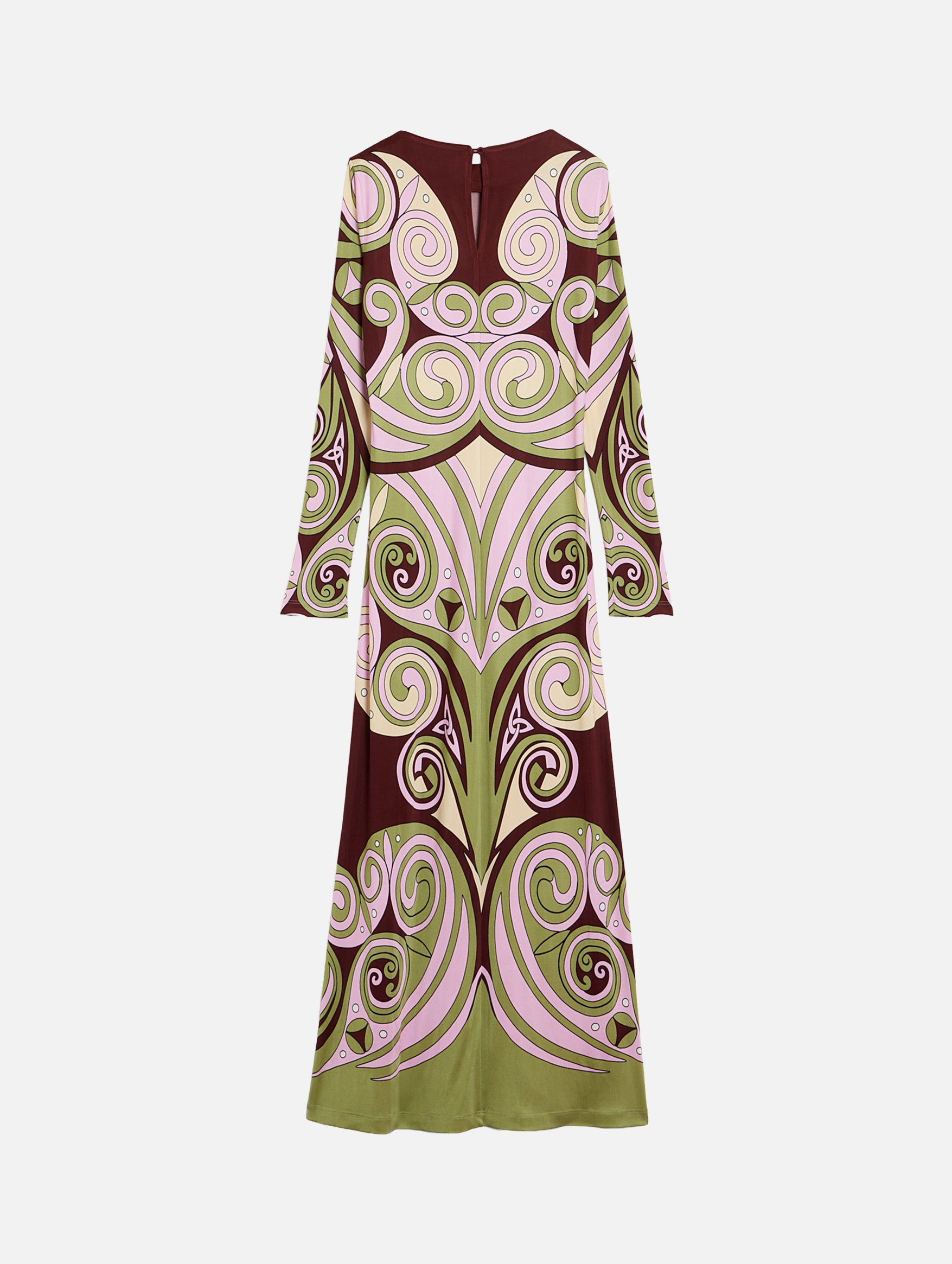 Slinky Swing Dress in Kells Swirl Placée Burgundy