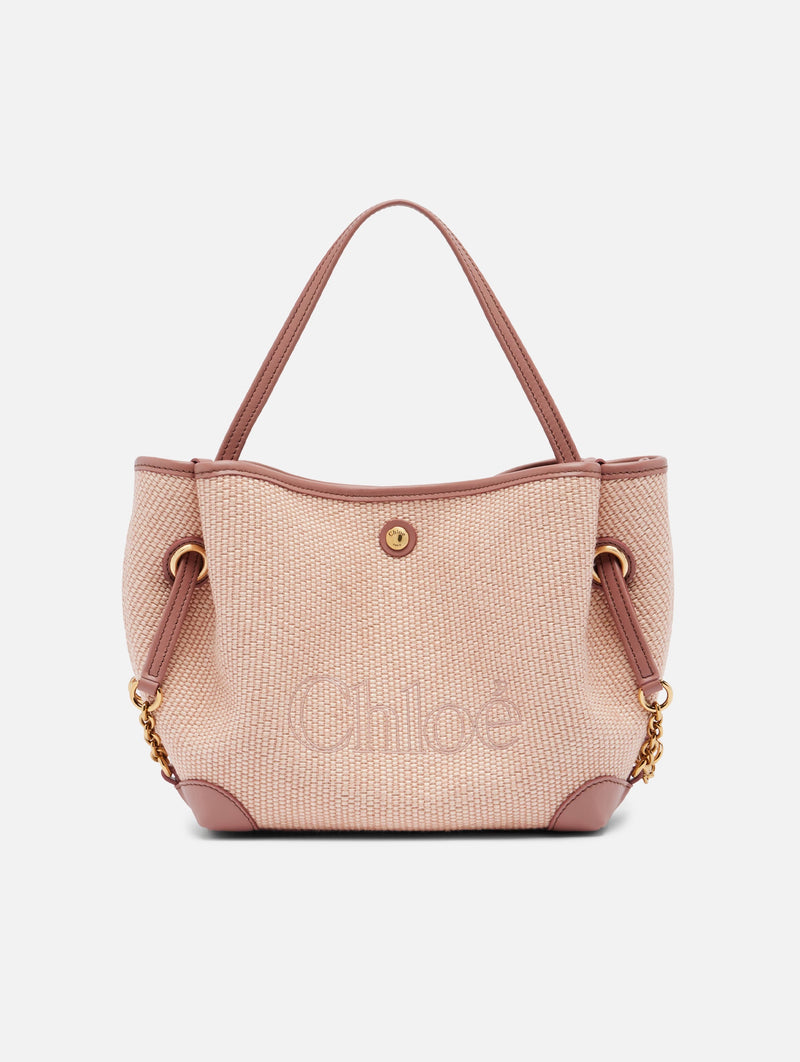 Small Chloé Clover Double Carry Bag in Blush Canvas