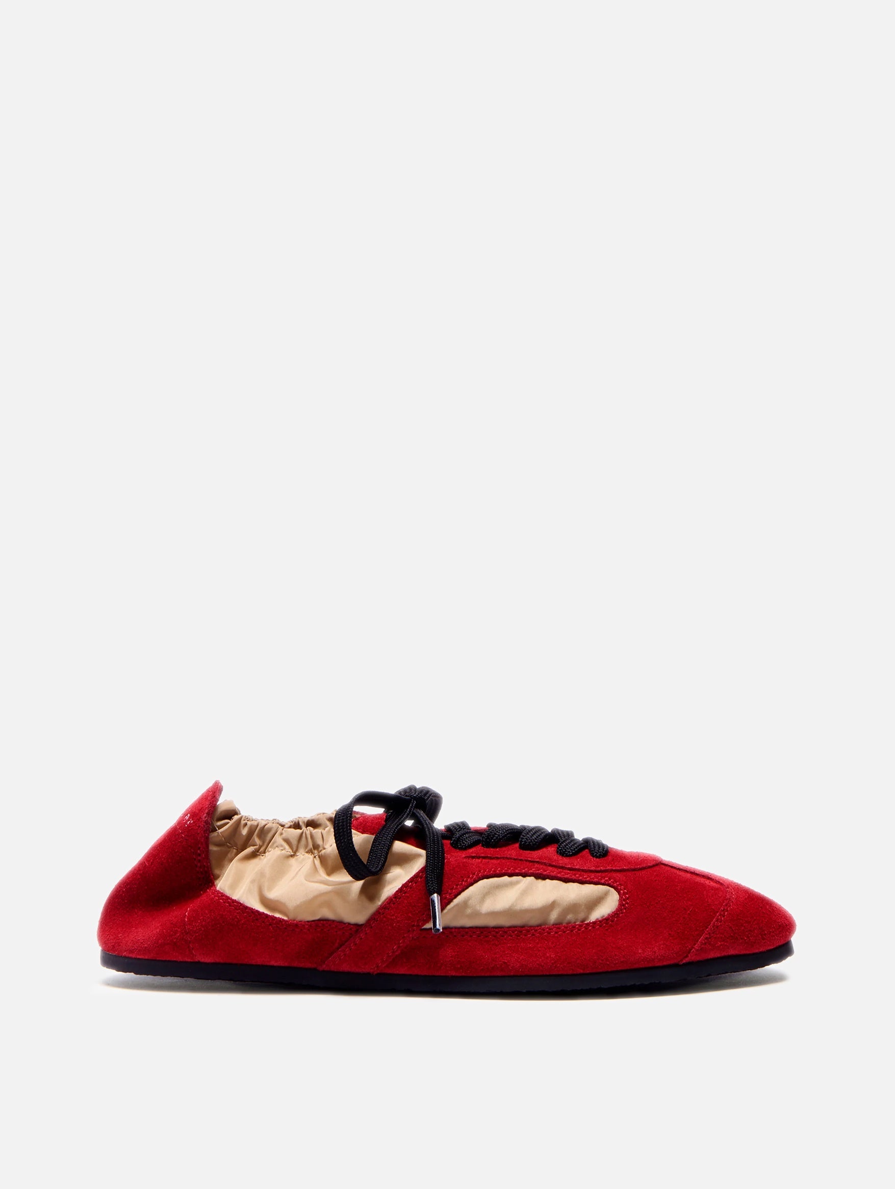 Soft Track Sneakers in Nylon Calfsuede Red