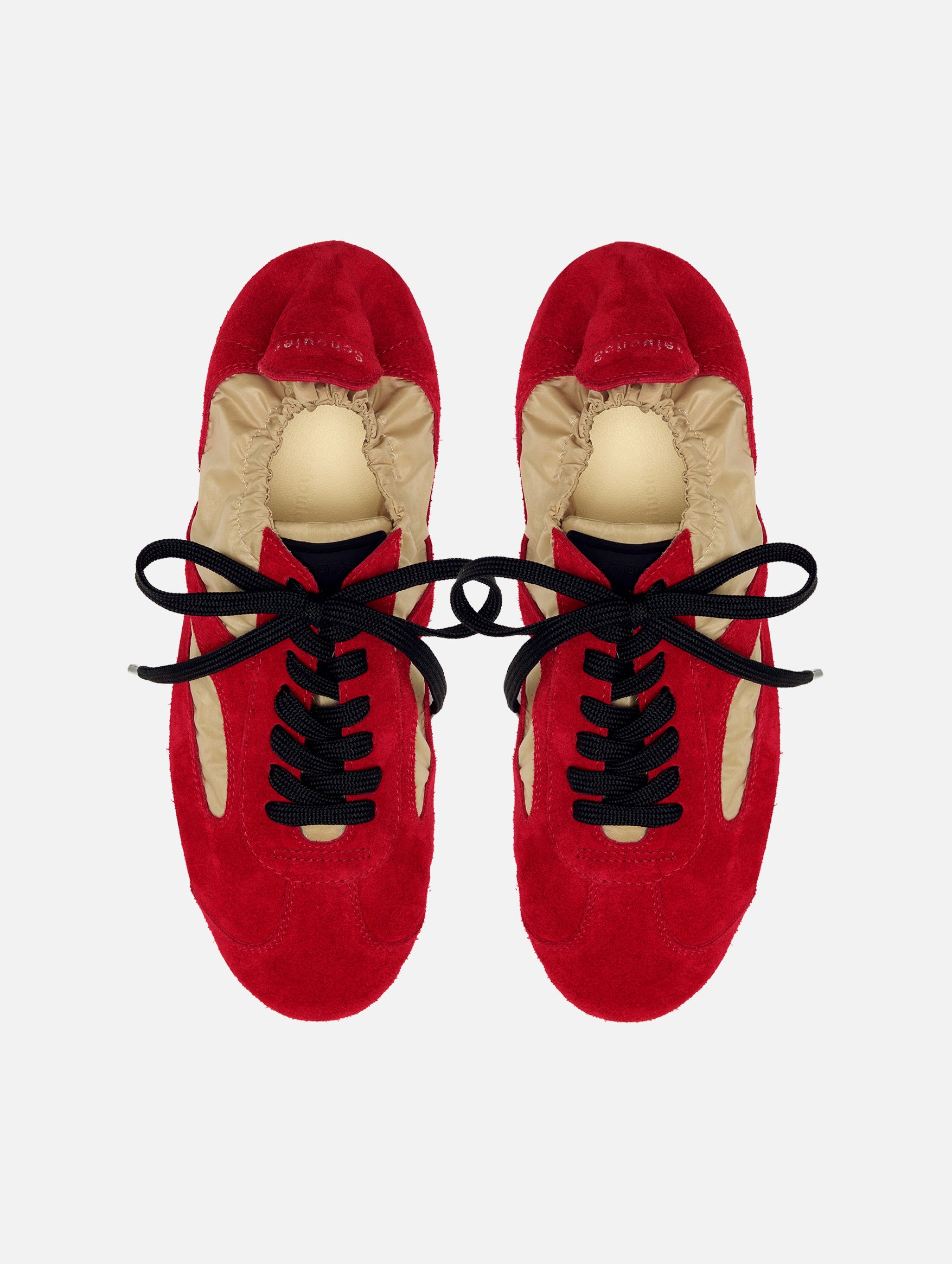 Soft Track Sneakers in Nylon Calfsuede Red