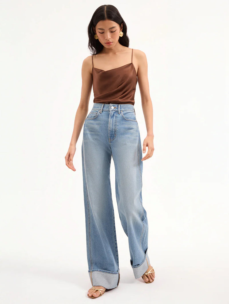 Sola Silk Tank Top in Light Chicory